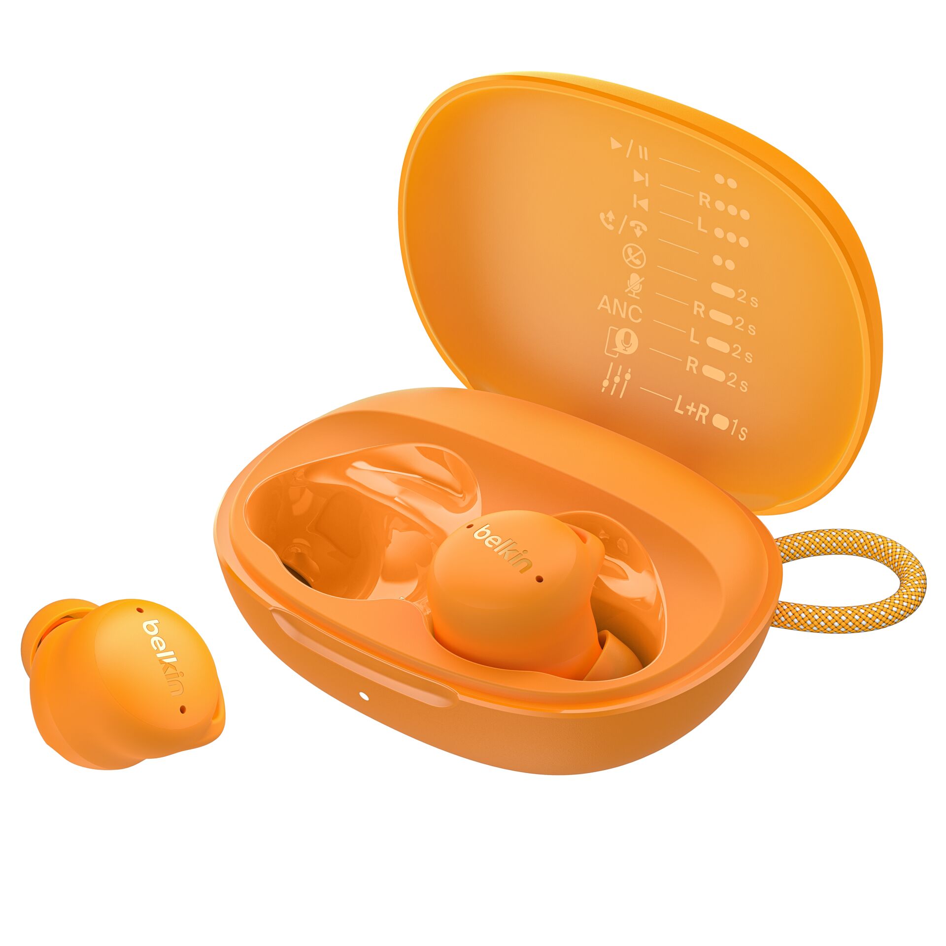 Kopfhörer, In-Ear, Bluetooth, Kunststoff, Orange