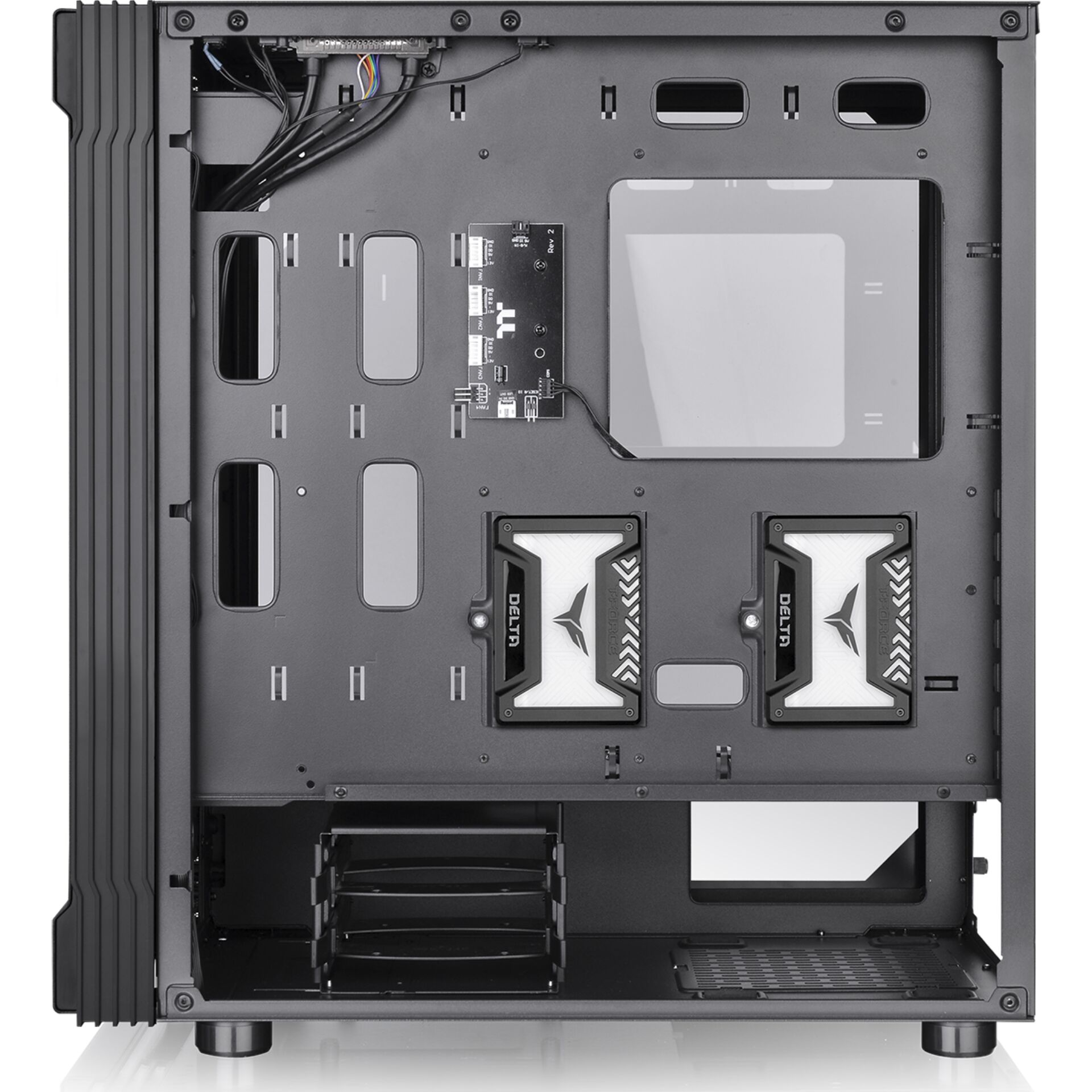 pc case, Laufwerksschächte, SSD-Halterung, Motherboard-Tray, RAM-Slots