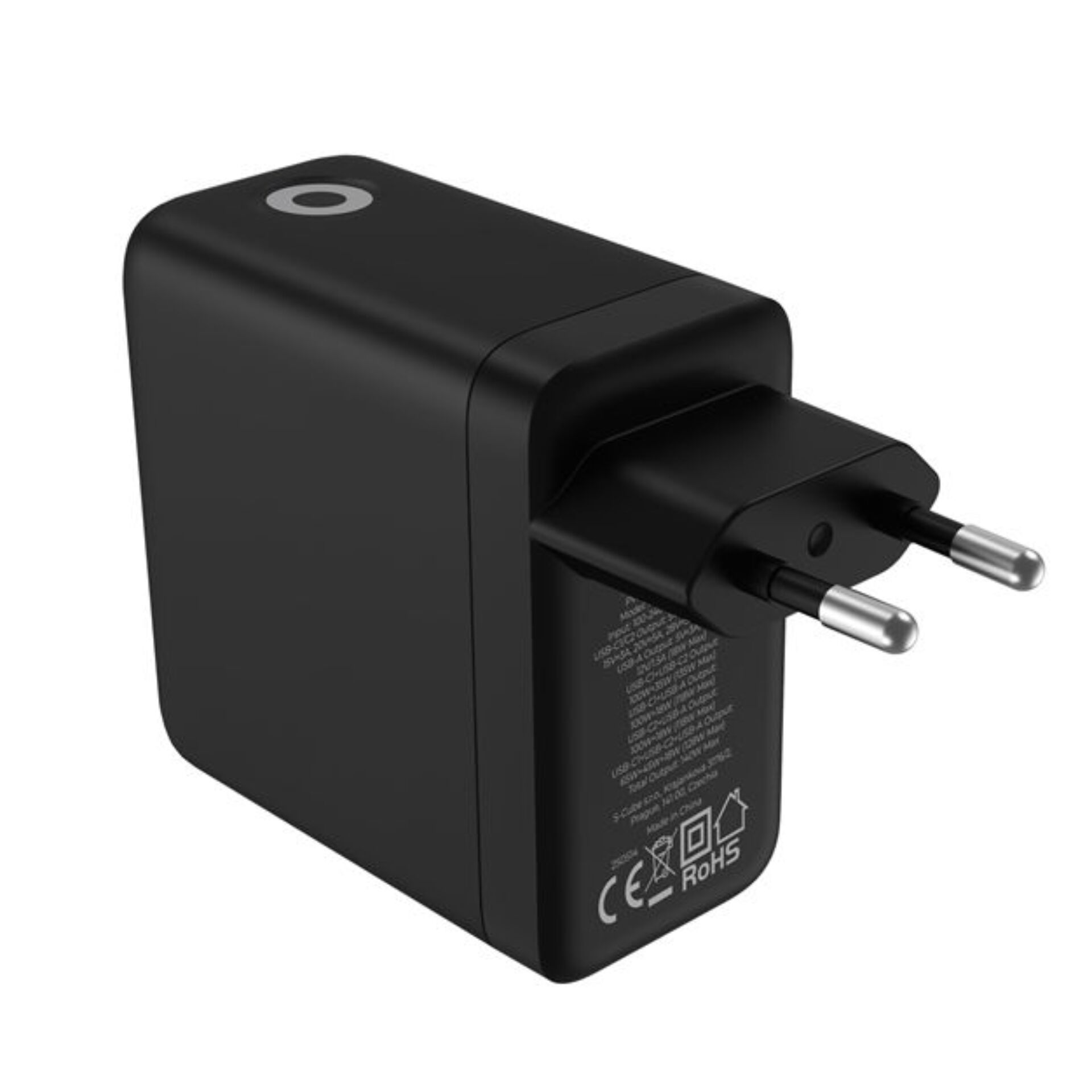 EU-Steckdosenadapter, USB-Ladegerät, Wandadapter, Schwarz, Kompakt