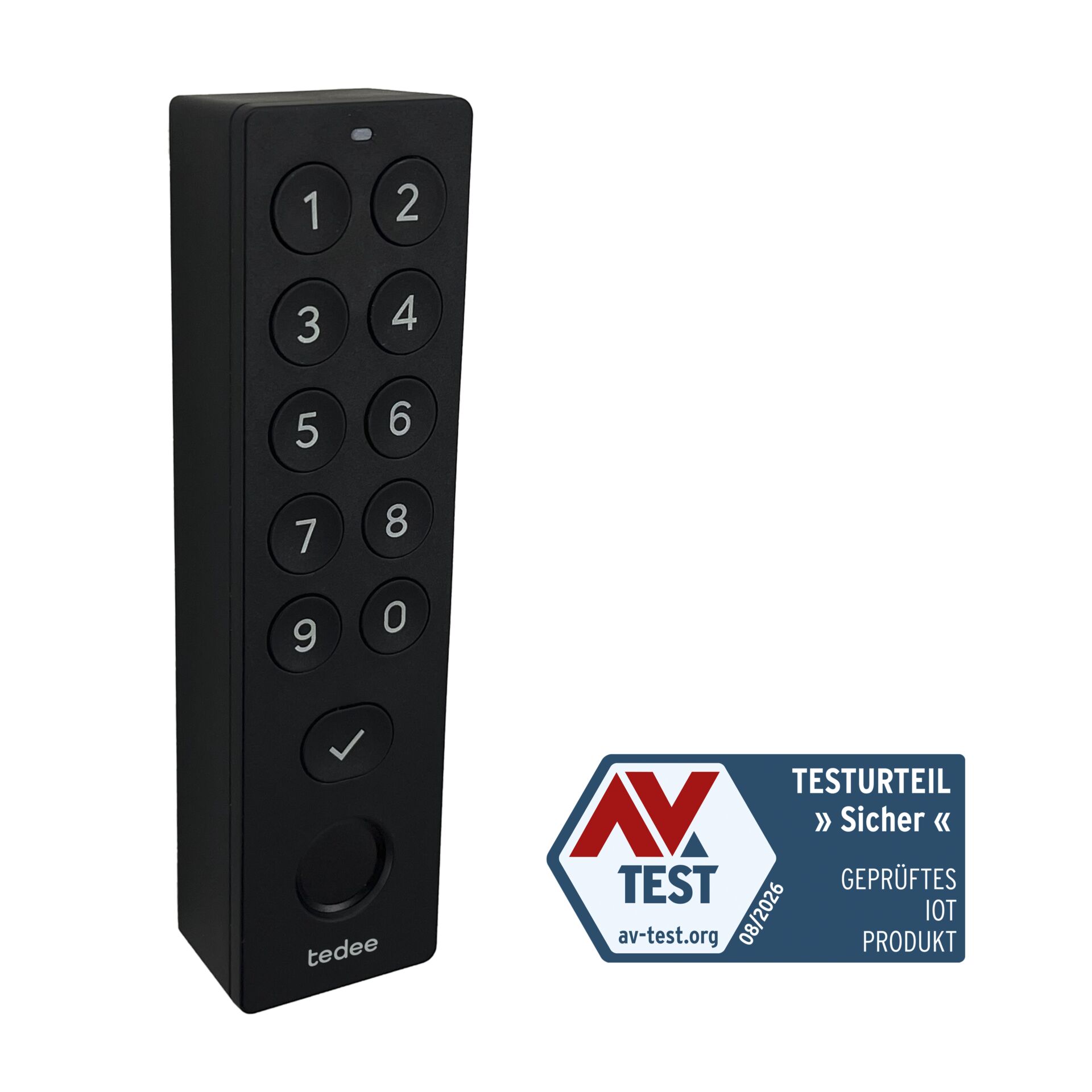 Türschloss-Tastatur, Zifferntasten, Fingerabdrucksensor, schwarzes Gehäuse, Smart-Lock-Zubehör