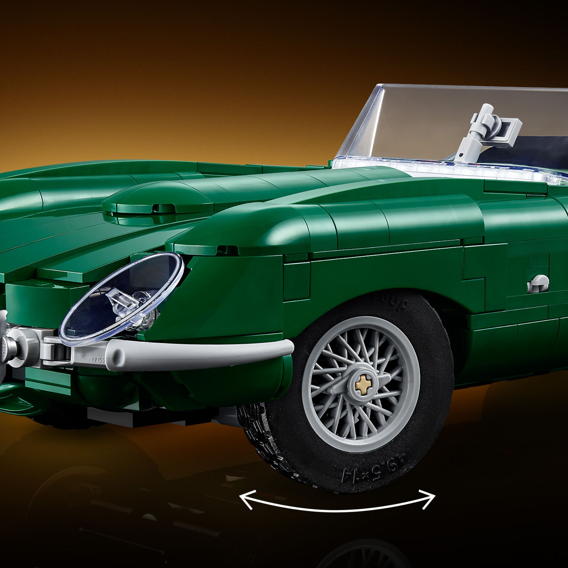 Lego-Auto, Grünes Auto, Zweisitzer, Rad, Reifenmuster