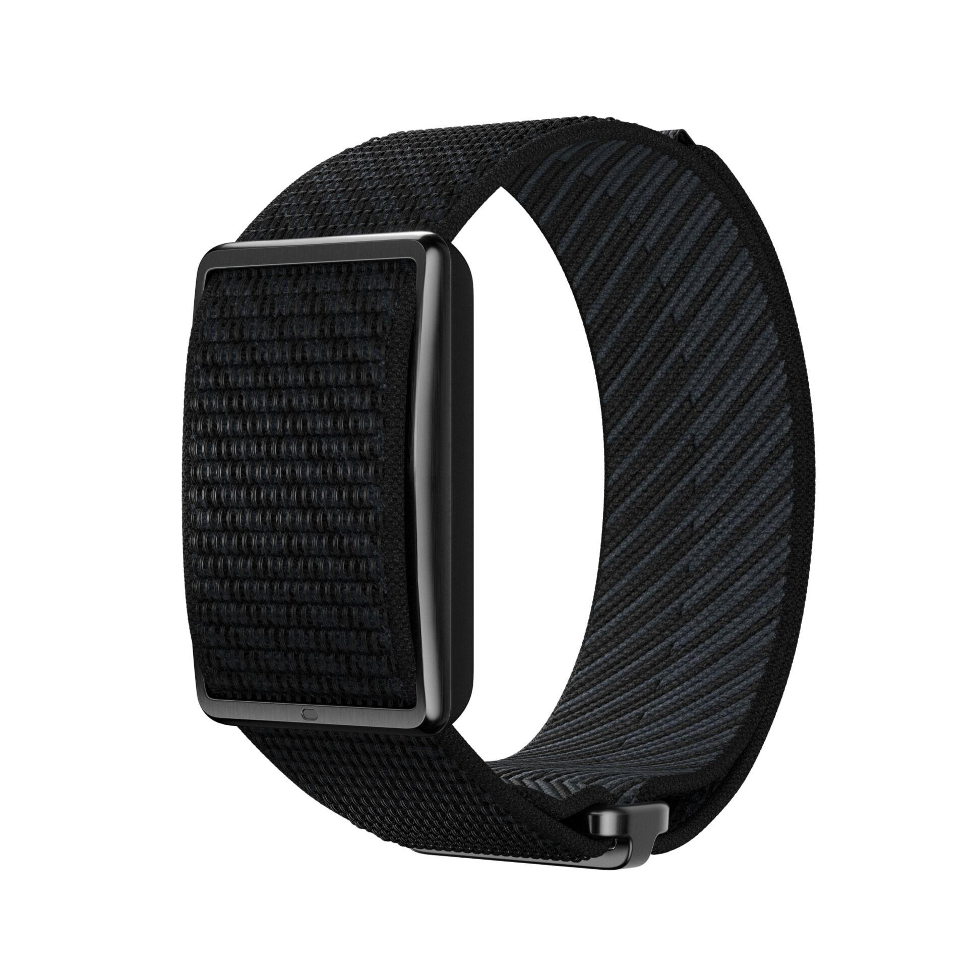 smartwatch band, nylon strap, schwarz, verstellbar, rechteckiges display