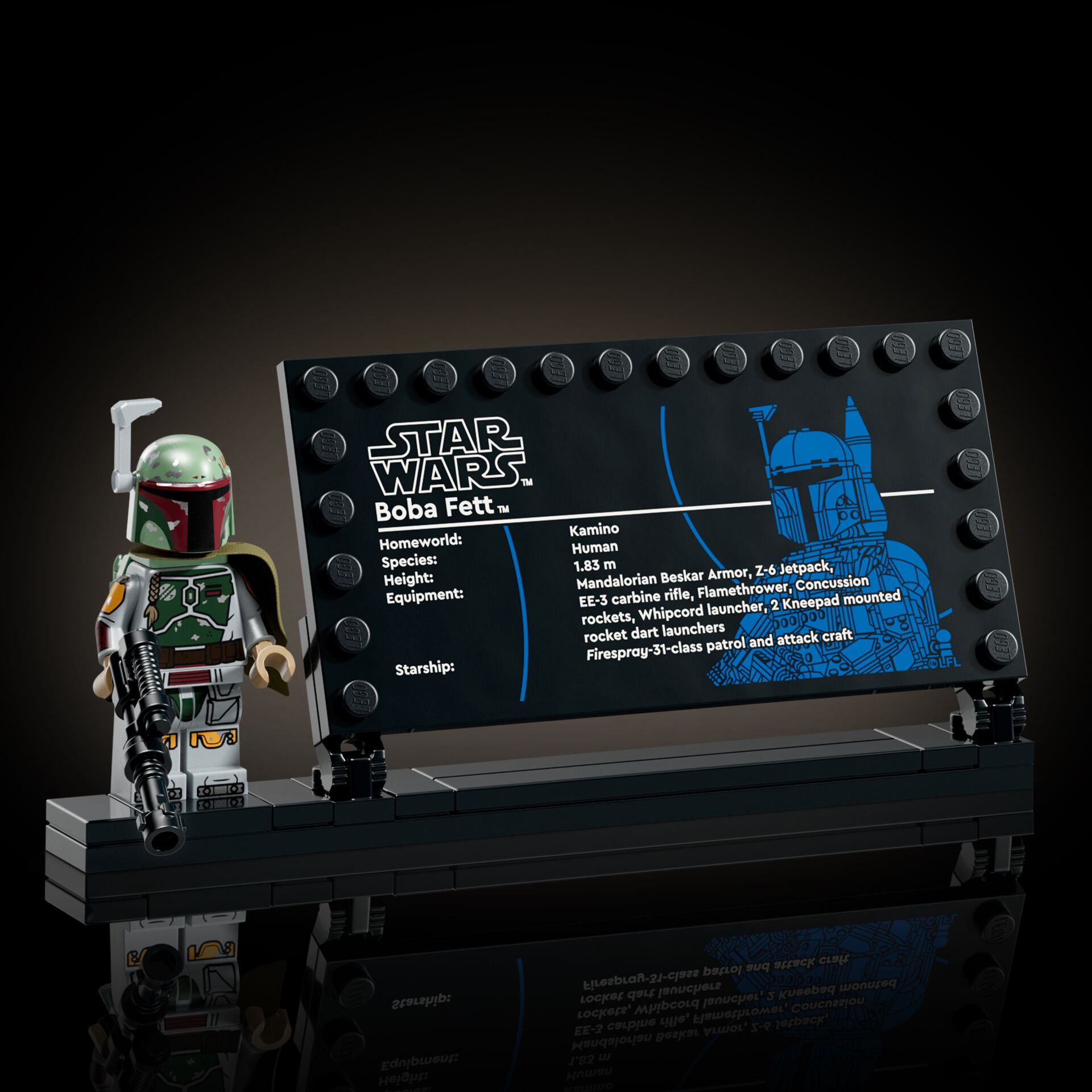 Lego, Star Wars, Boba Fett, Displayplatte, Minifigur