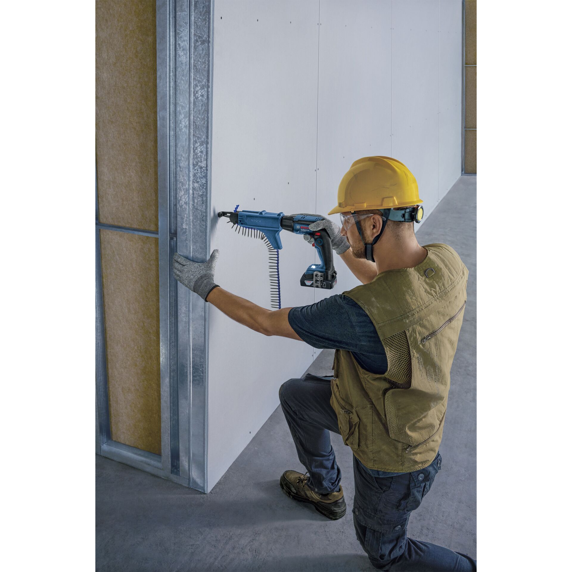 Elektrische Bohrmaschine, Werkzeug, Person, Arbeiter, Handschuh