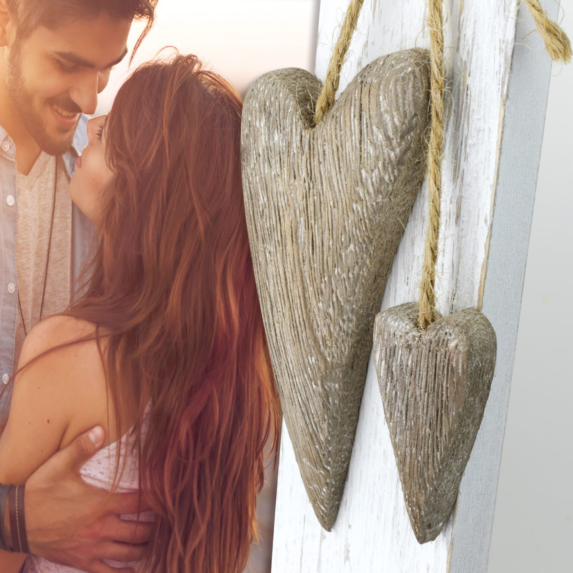 Herz-Deko, Holzherz, Herzanker, Rustik, Paare