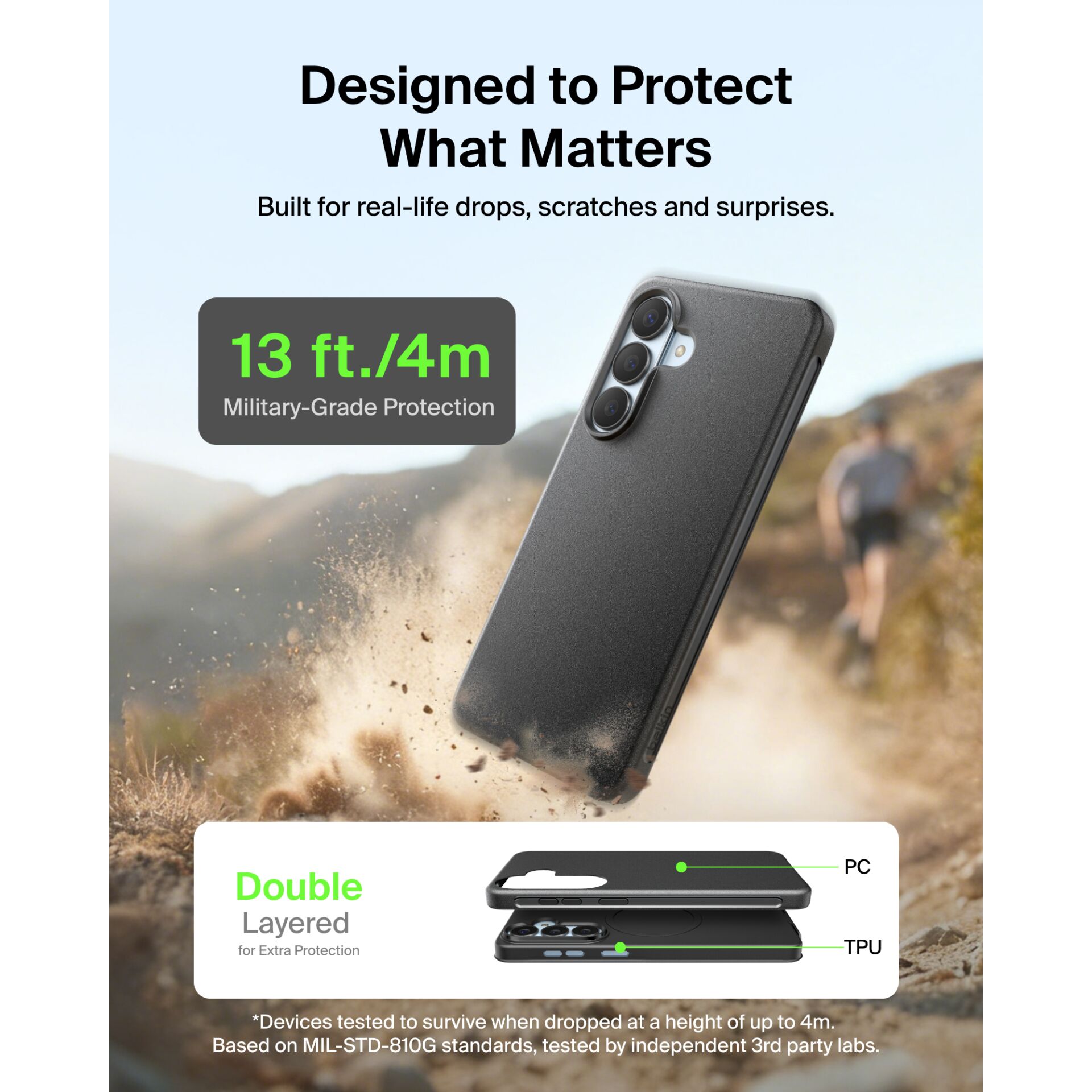 Schutzhülle, Smartphone, Rückseite, Kratzerresistent, Militärschutz