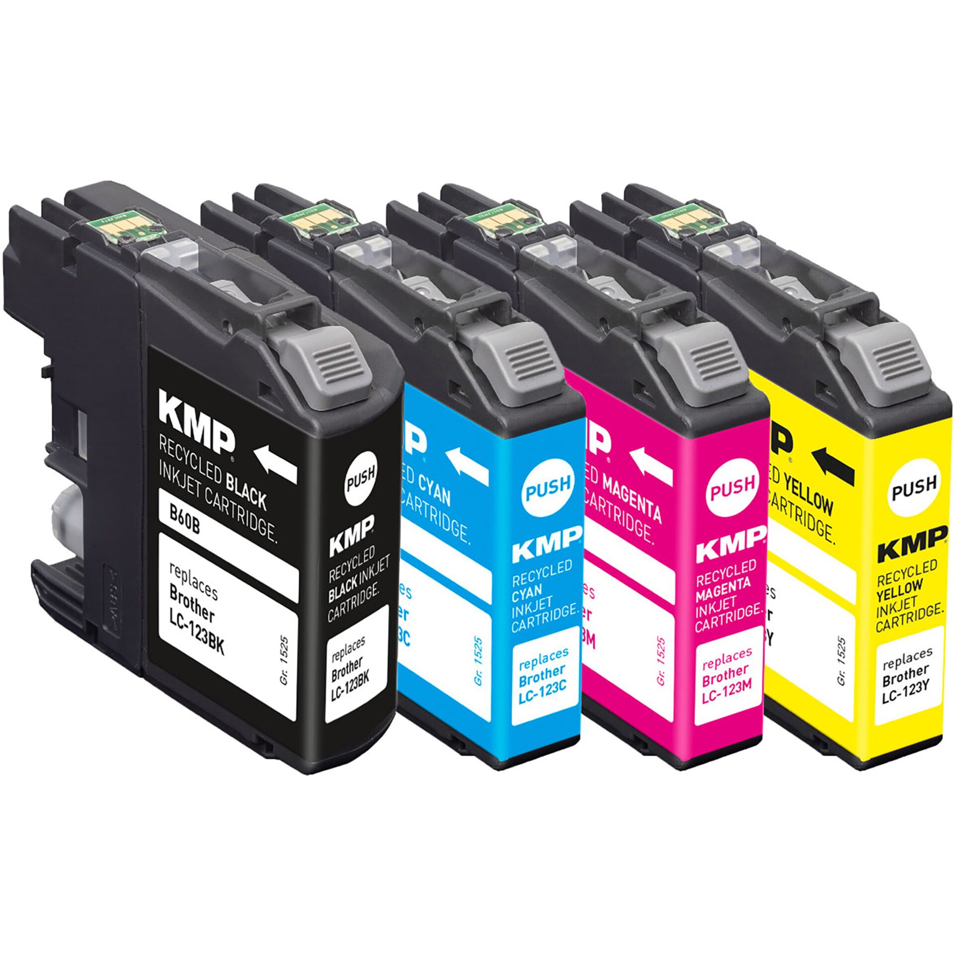 Tintenpatronen, Farbpatronen, KMP, recycelte Tintenpatrone, CMYK-Set