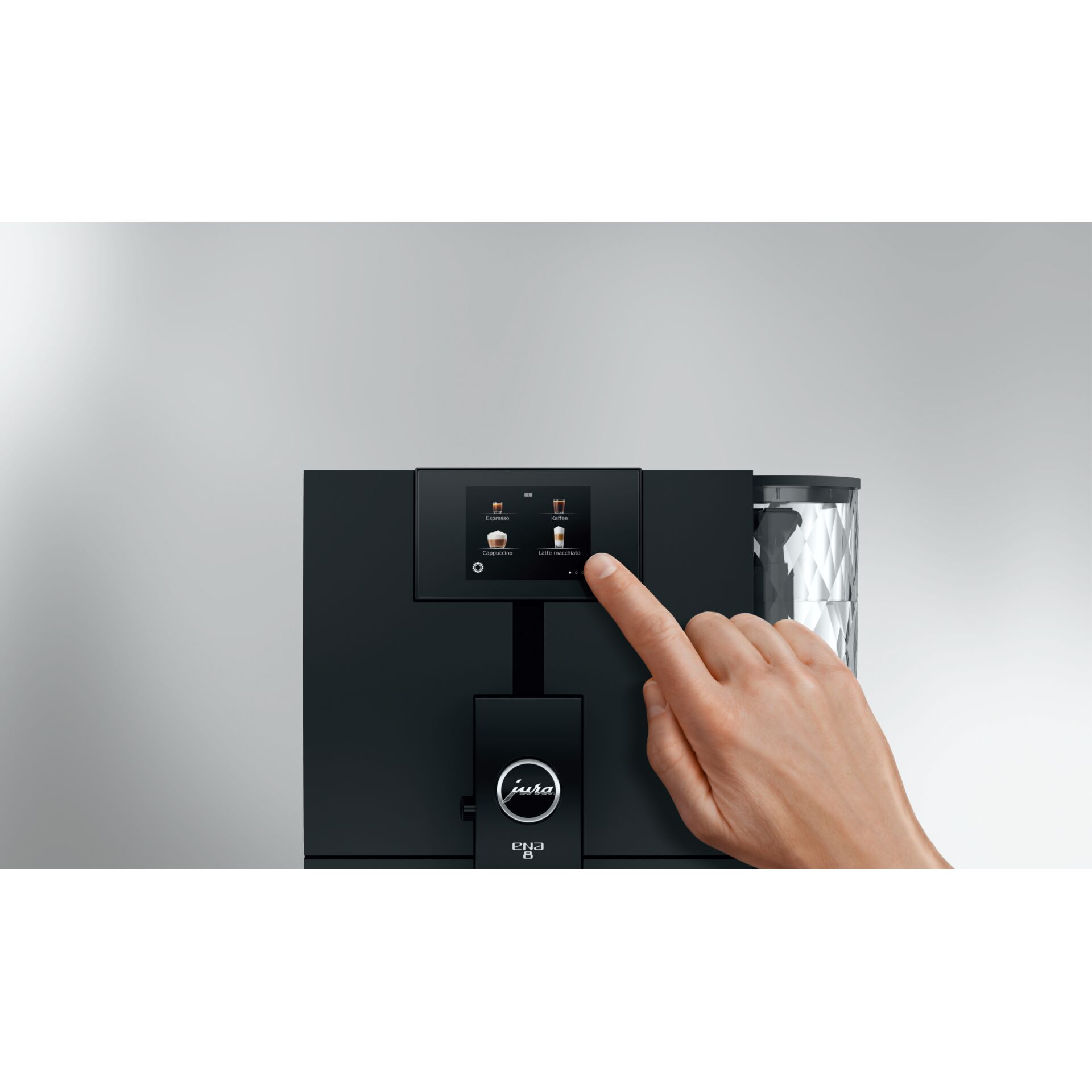Kaffeemaschine, Touchscreen, Schwarzes Gehäuse, Kapselsystem, Bedienungslage Touchscreen