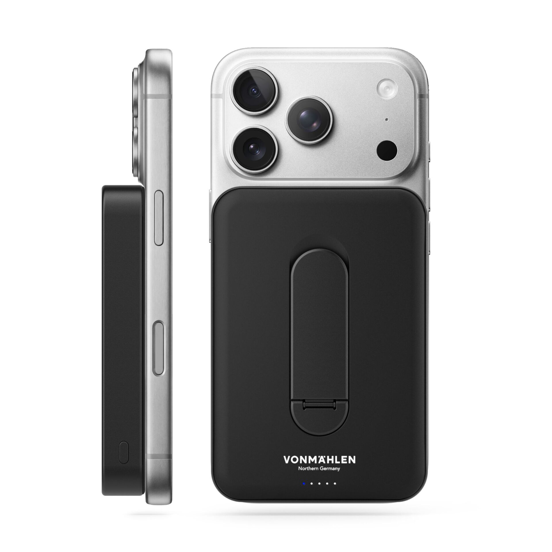 Handheld device, Kamerastruktur, Smartphone mit Dreifachkamera, Schutzhülle mit Halter, Magnetischer Grip