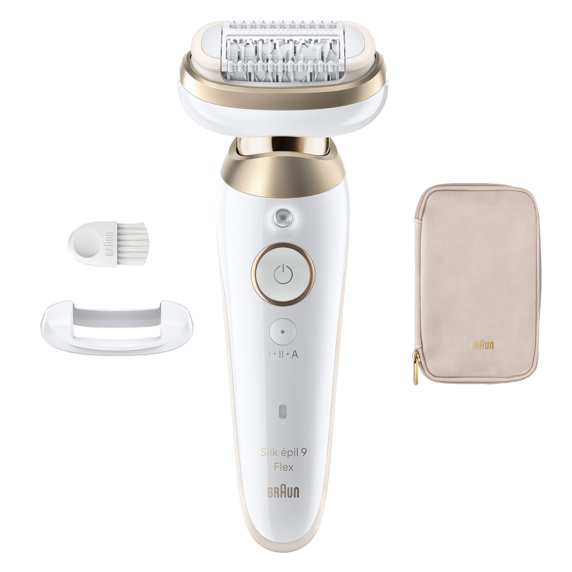 Epilation device, Electric shaver, Cordless, Gold accents, Cleaning brush included