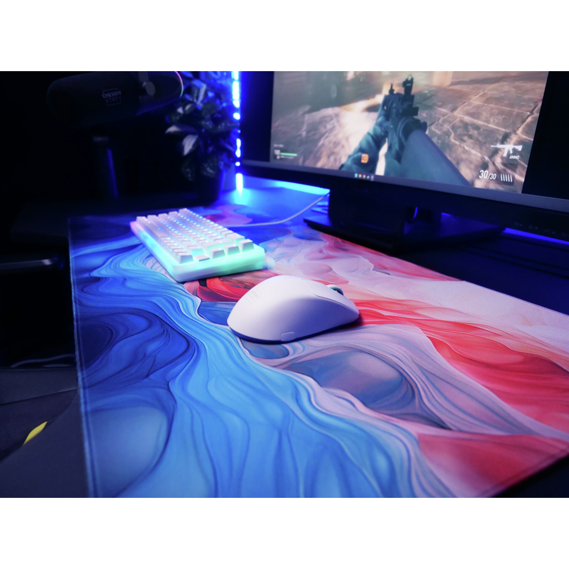 gaming setup, Maus, Tastatur, RGB, Mauspads