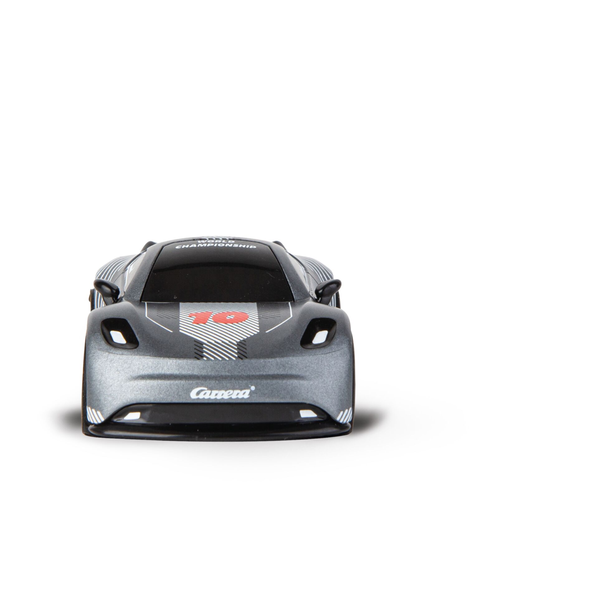 RC-Auto, Sportwagen, Graues Modell, Streifenmuster, Carrera-Logo
