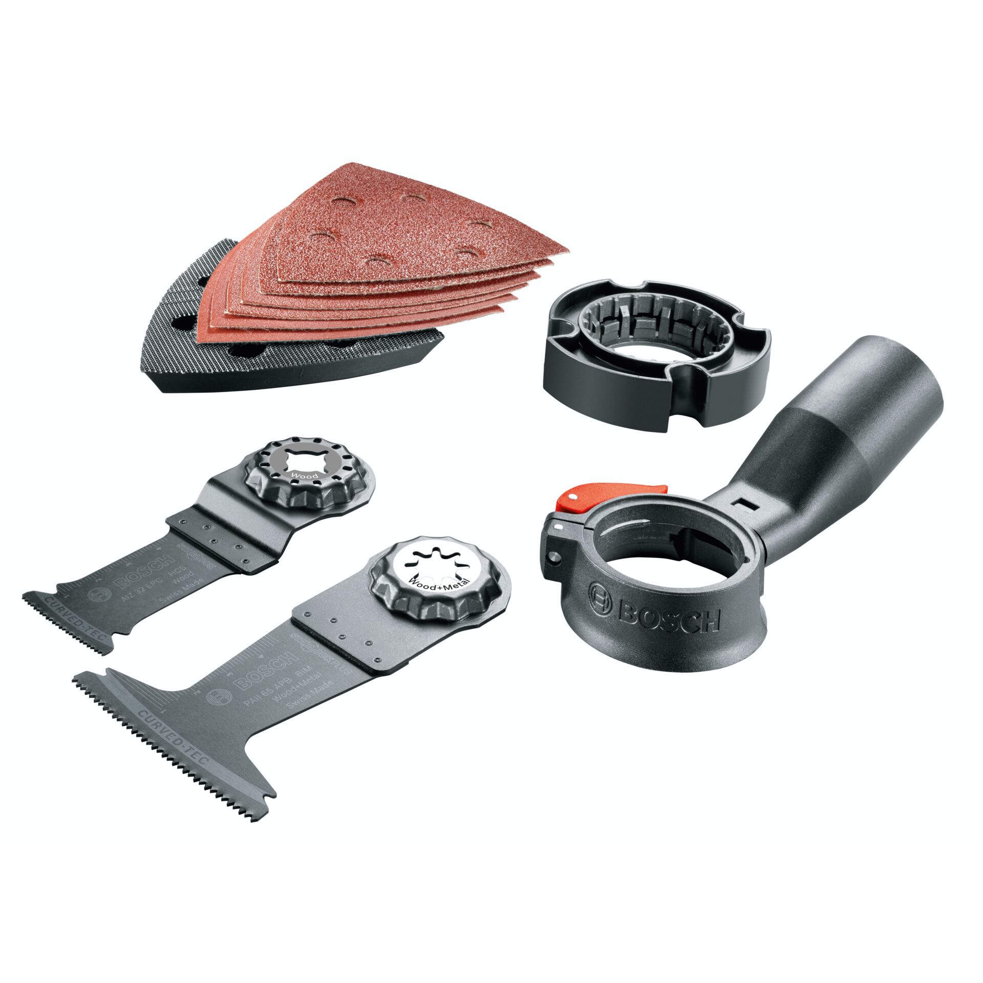 Schleifset, Schleifpapier, Schleifer-Adapter, Spachtel-/Schleifwerkzeug, Bosch-Aufsatz