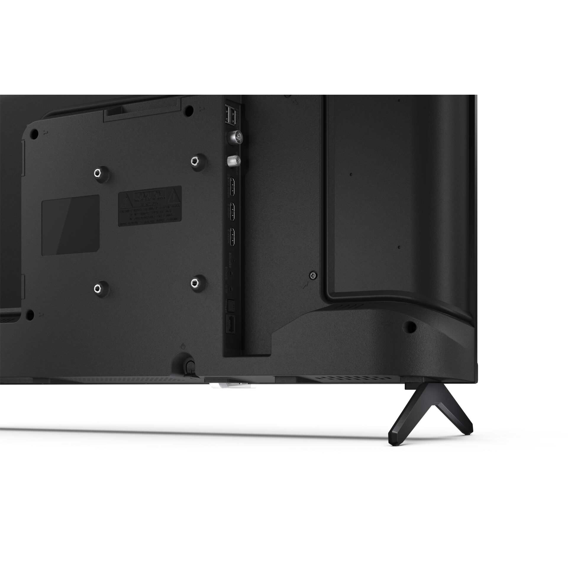 TV-Ständer, Rückwand, HDMI-Anschlüsse, Metallbeine, schwarz