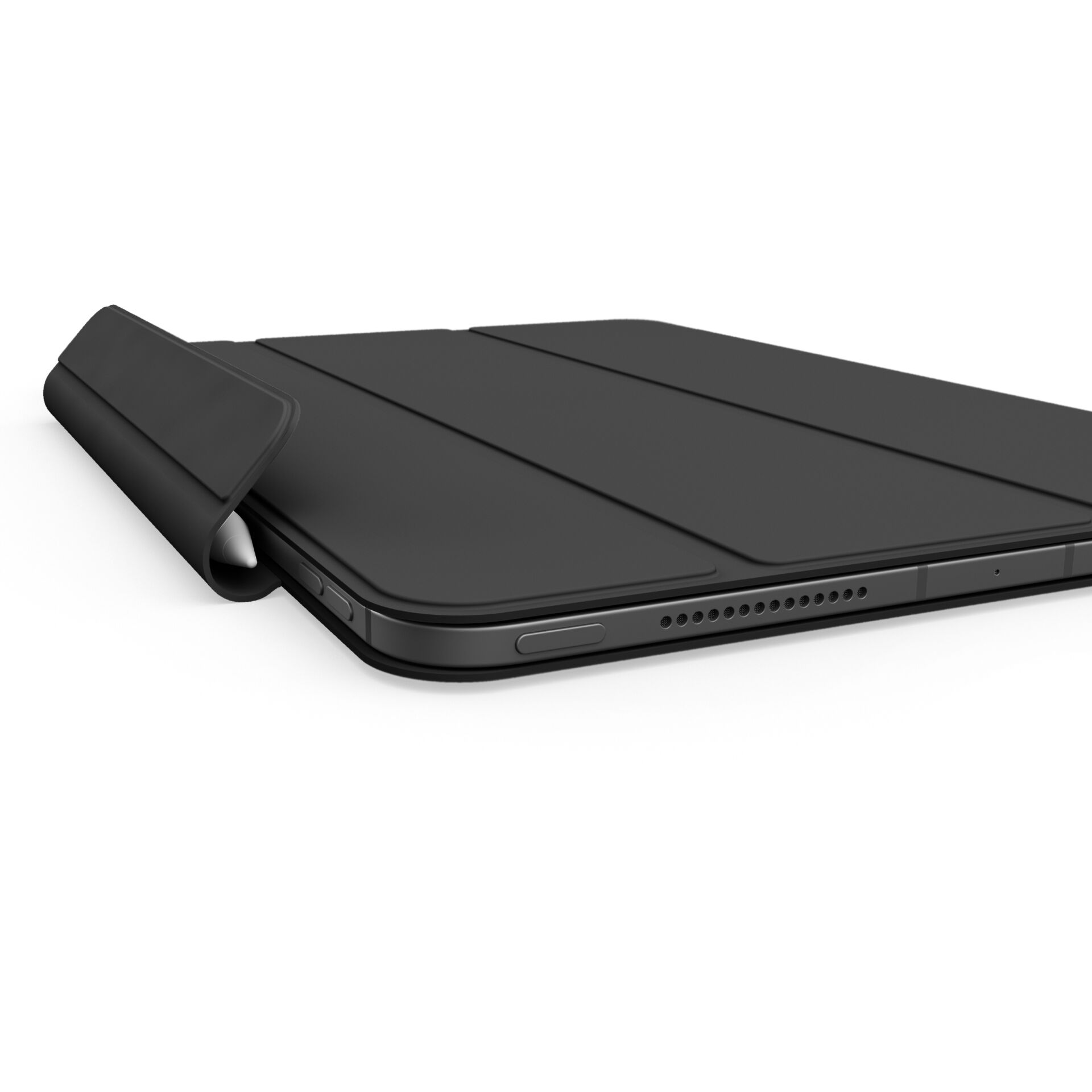 Schutzhülle, Smartphone-Hülle, Magnetverschluss, Metallic Schwarz, Klippen-/Standfunktion