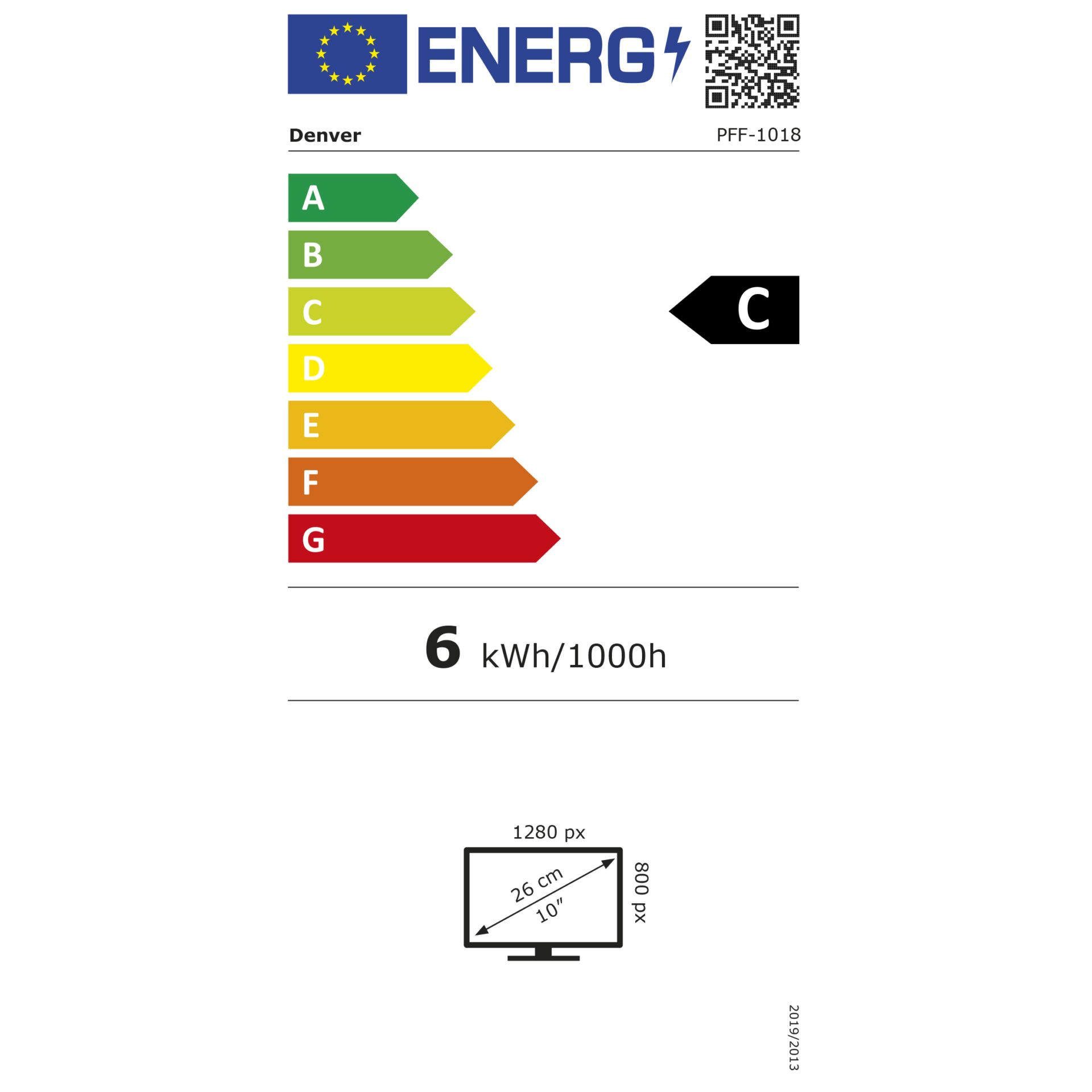 Denver Frameo PFF-1018  25,4cm (10,1") 16GB – Energieeffizienzklasse C