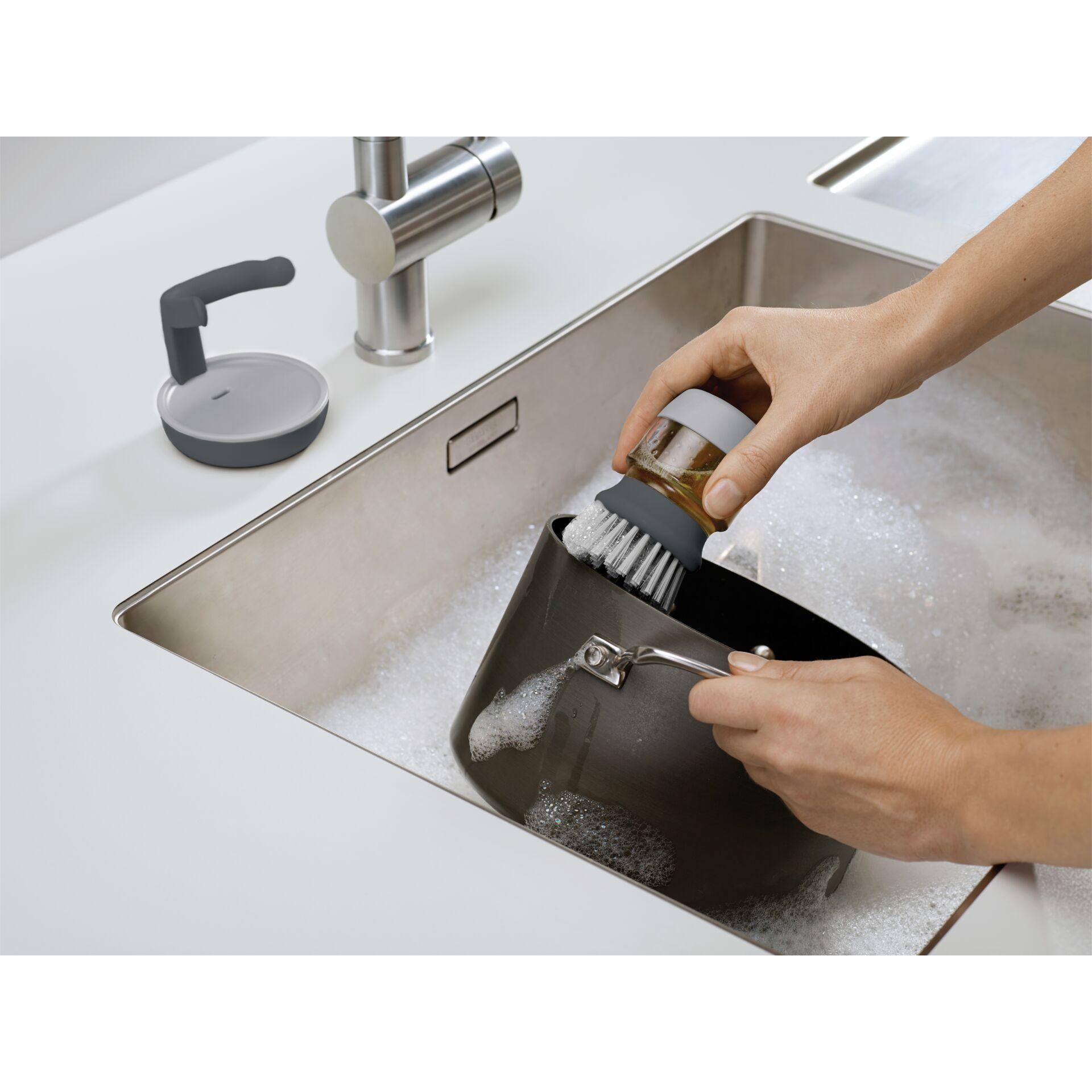 Sinken, Waschbeckenhahn, Hand, Person, Parfüm