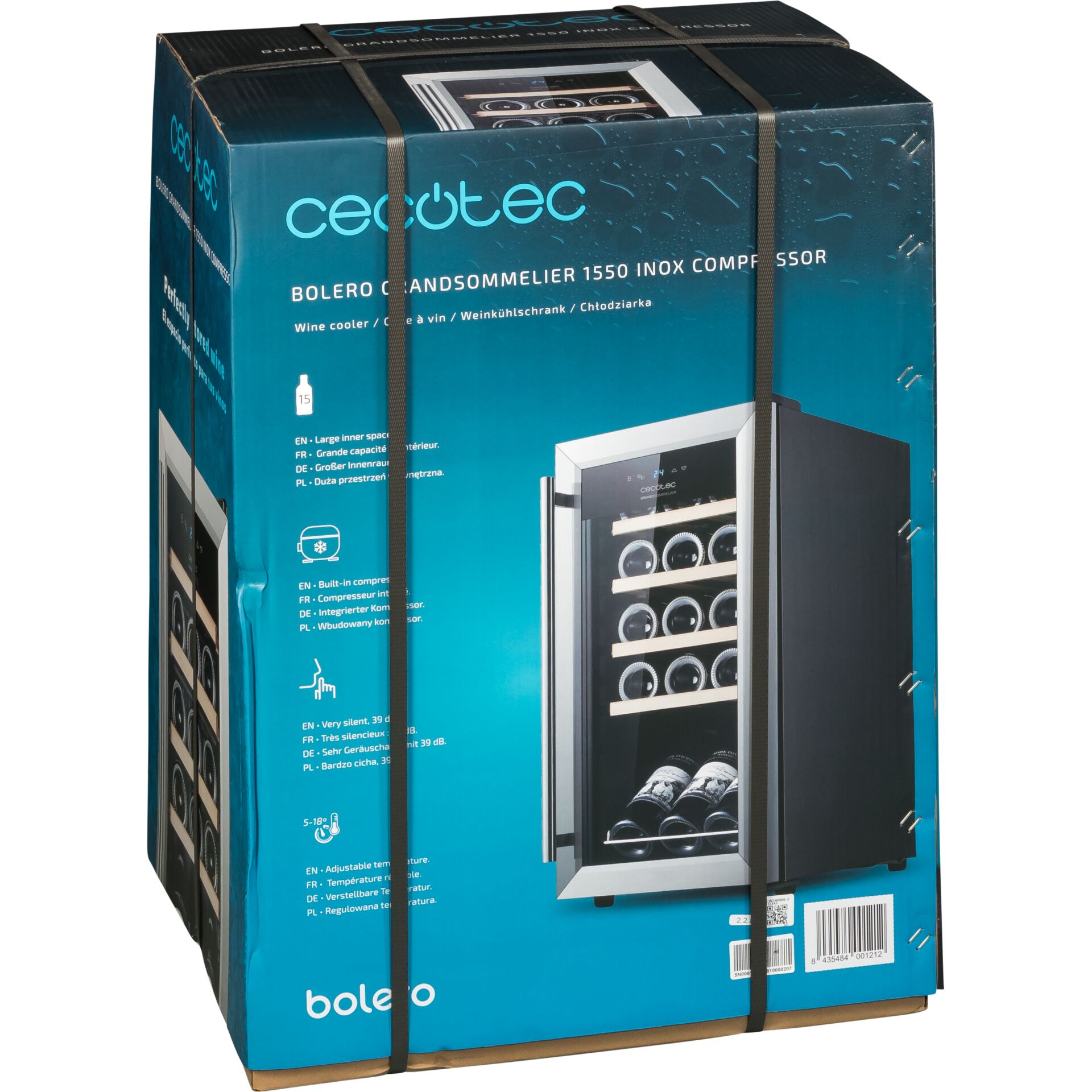 CECOTEC Vinoteca GrandSommelier  1550 Inox Compressor