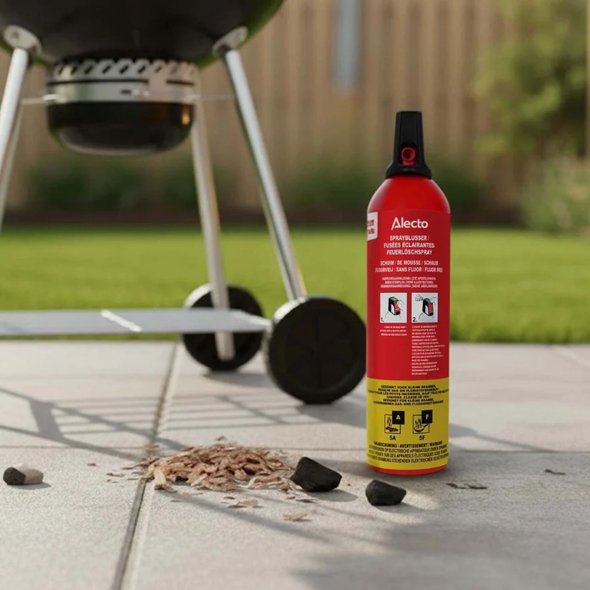 Feuerlöscher-Spray, Grillzubehör, Löschspray, Rotgelb, Kaufhinweis