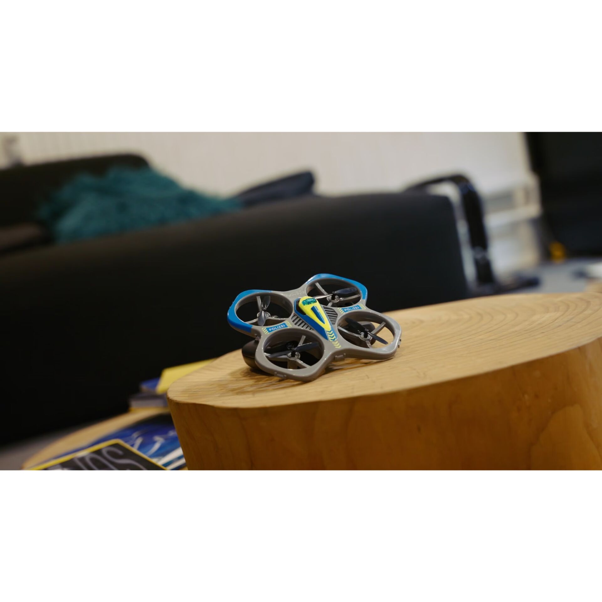 Quadcopter, Drone, Mini, Propeller, Blau-Grau
