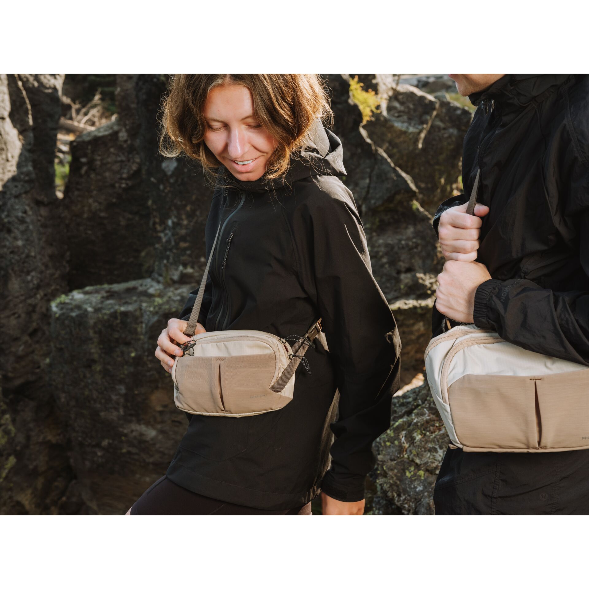 Hüfttasche, Taschenbund, Kameratasche, Beige, Outdoor-Ausrüstung