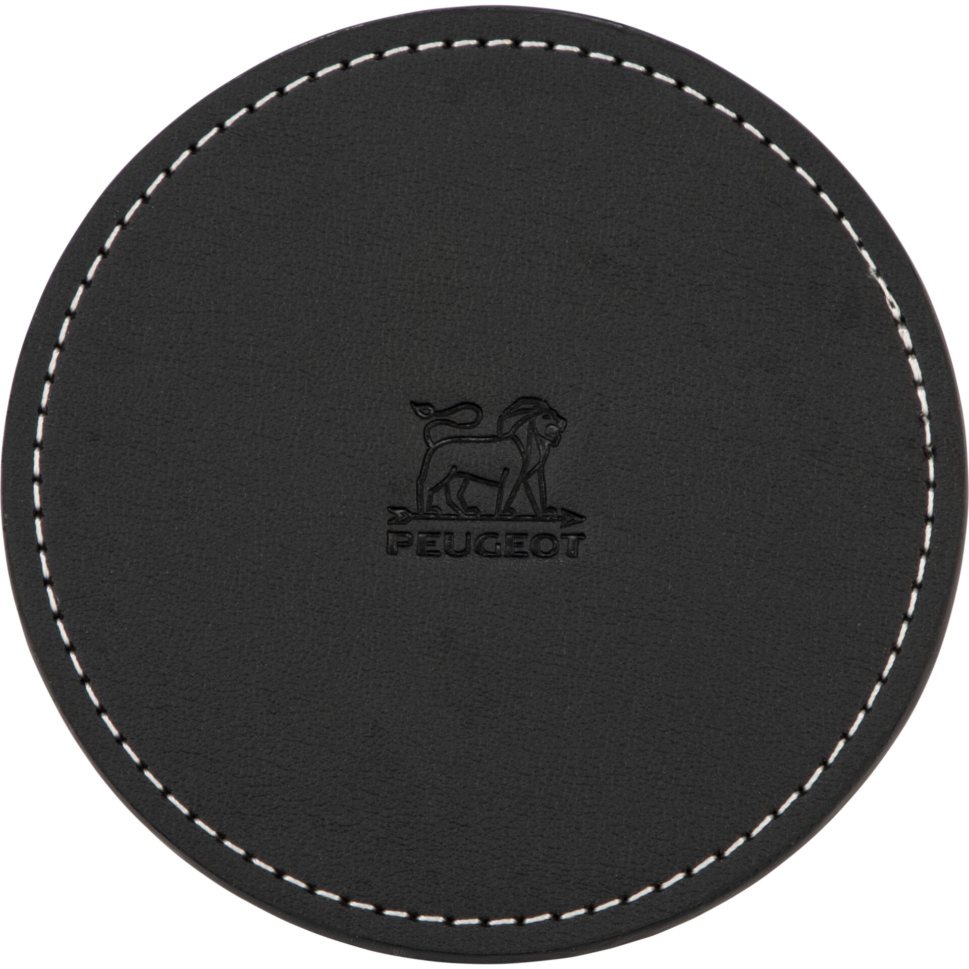 leder, untersetzer, rund, schwarz, peugeot