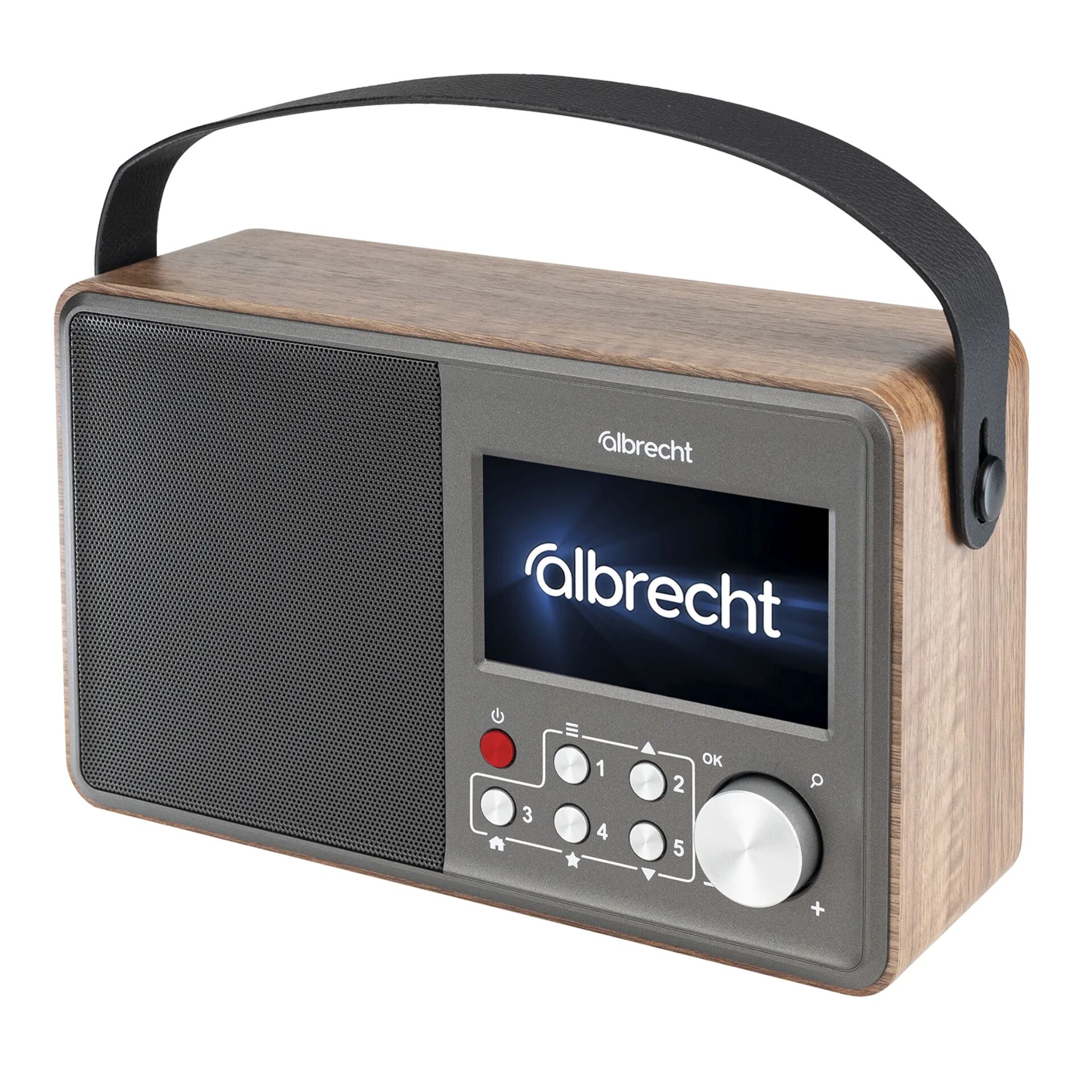 Tragbares Radio, Holz, Bluetooth, Anzeige, Knopfsteuerung