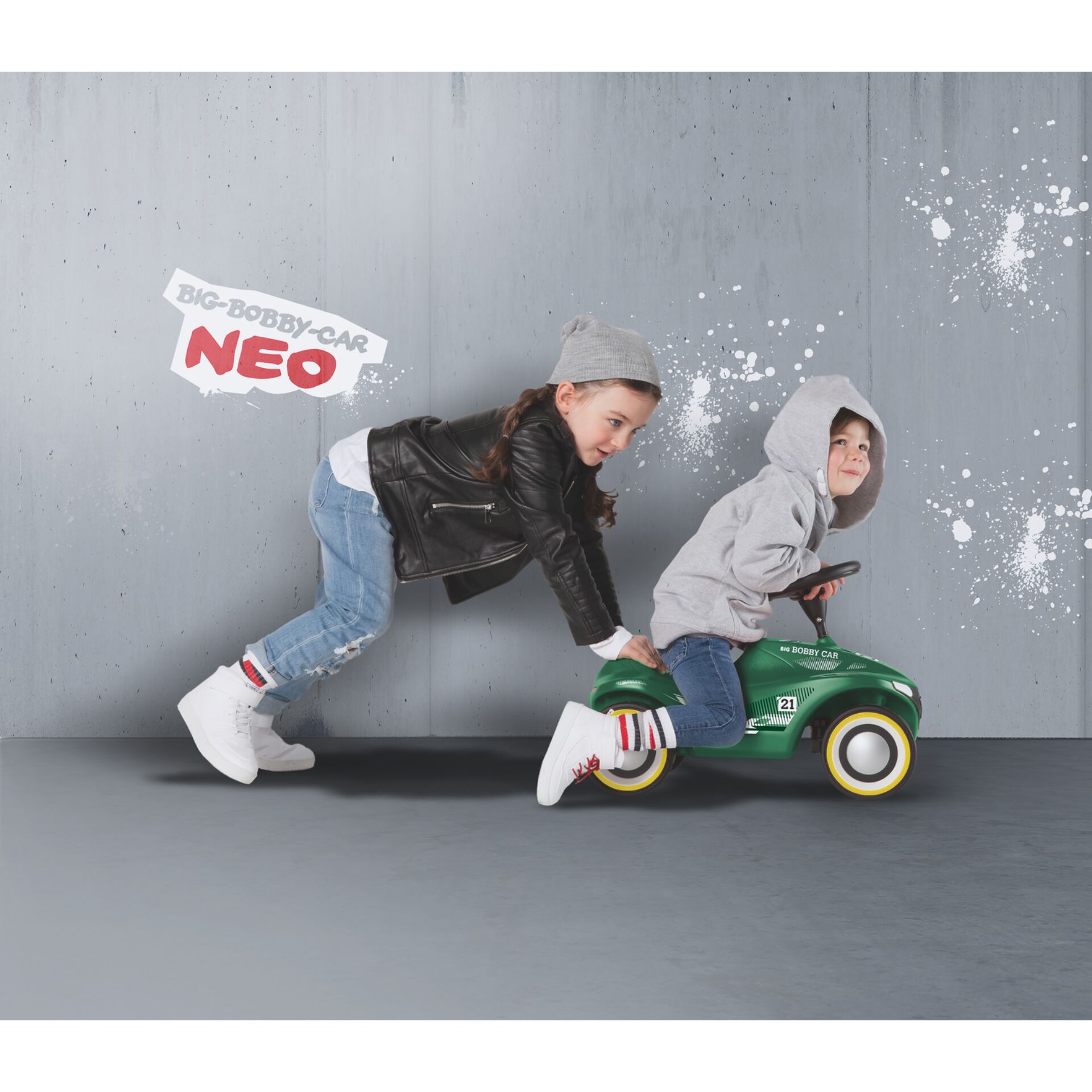 Kinderwagen, Rutschauto, Grün, Bewegung, Spielzeug