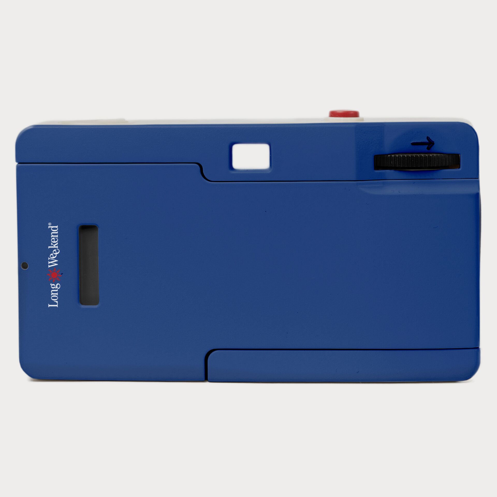 Polaroid, blaue Kamera, kompakt, Sucher, Schieberegler