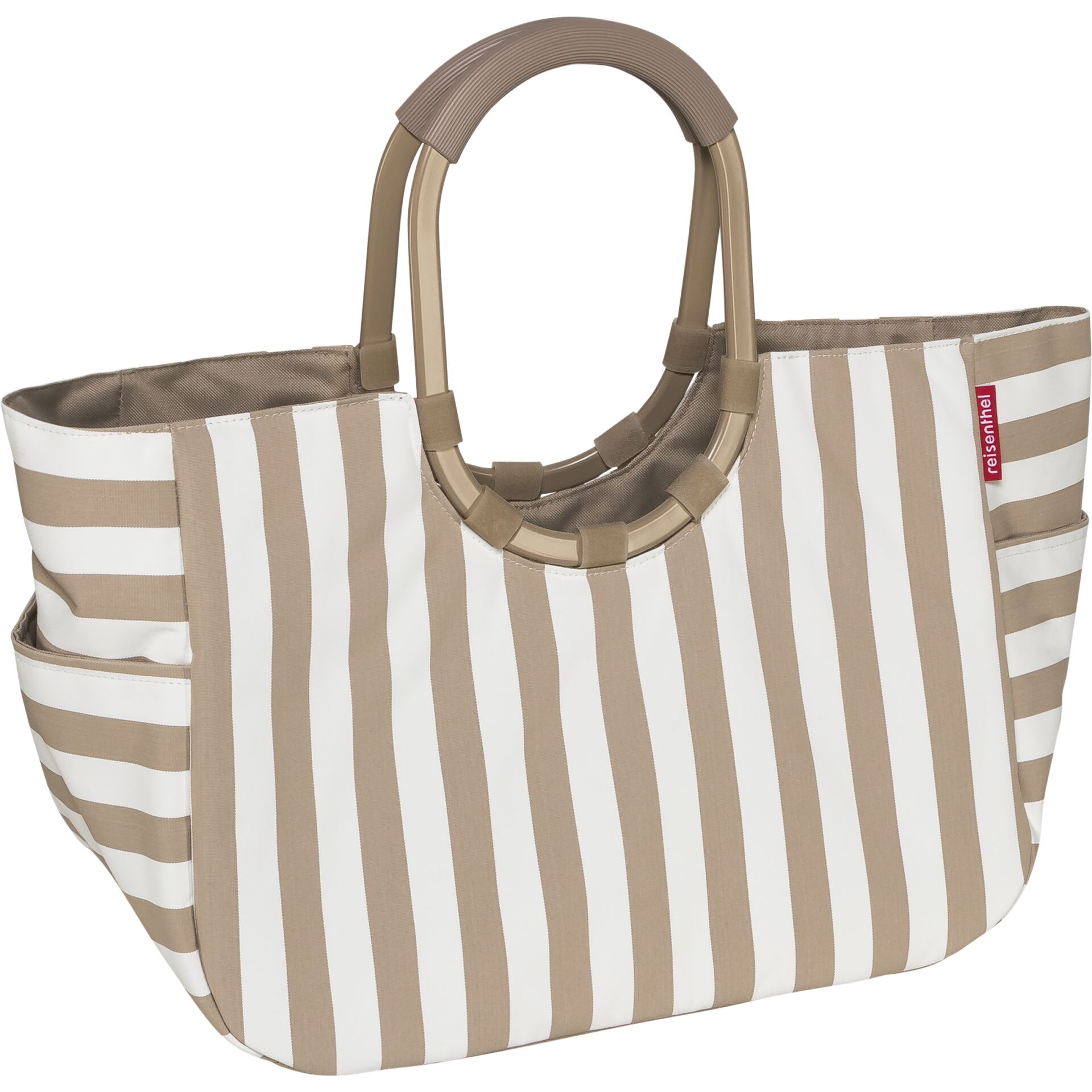 Strandtasche, Tasche, Streifen, Beige, Henkeltasche