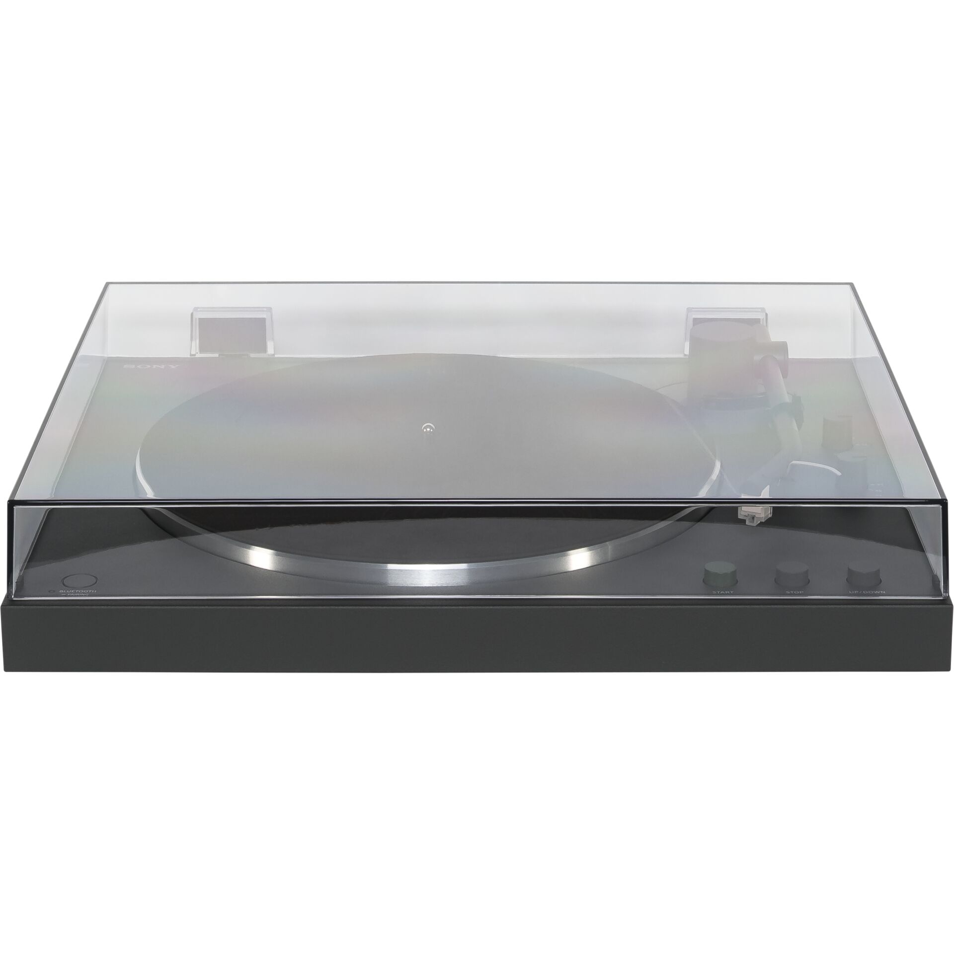 Plattenspieler, Turntable, Schallplattenspieler, Transparentes Schutzgehäuse, Kantenreflexionen