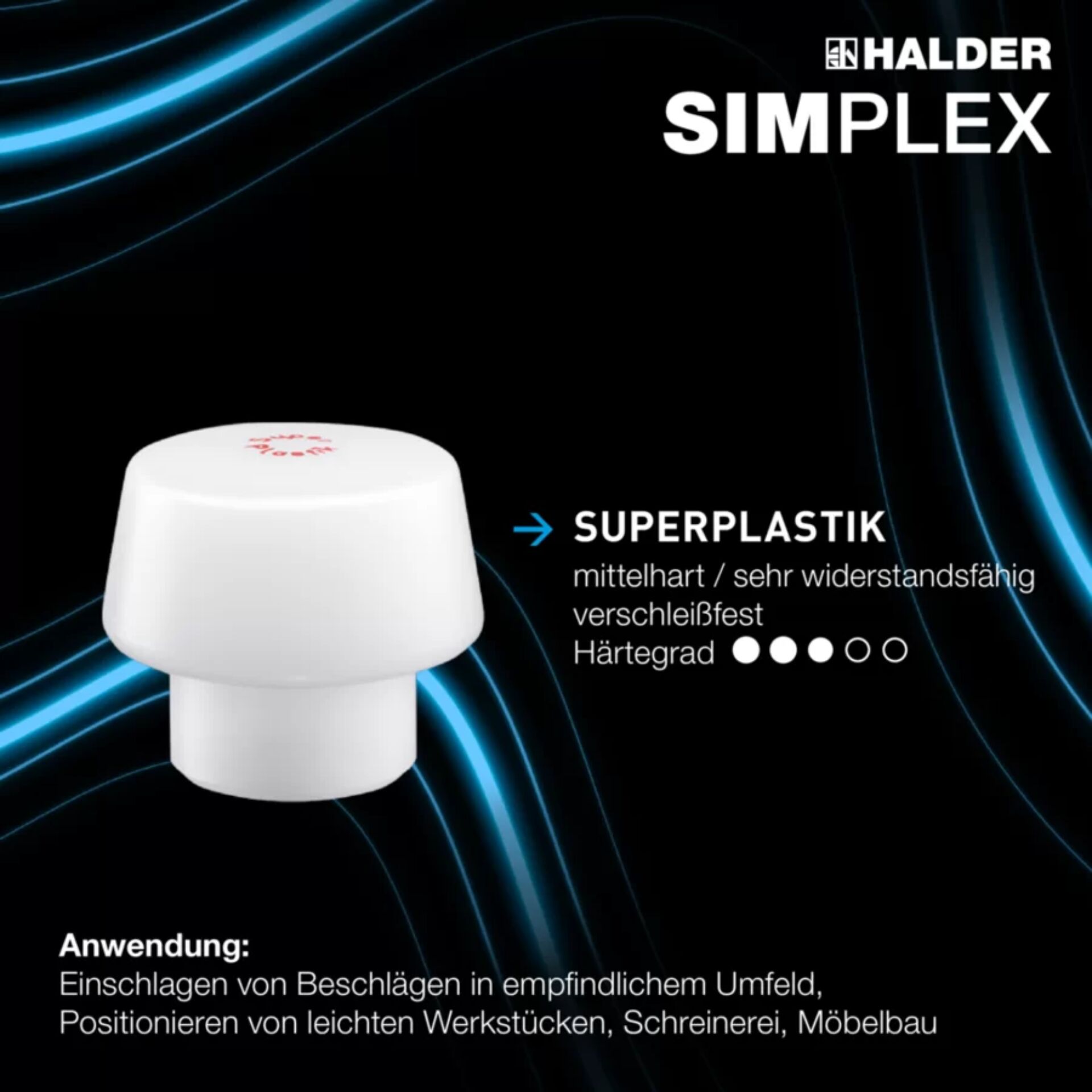 Schaftknopf, Schrankknopf, Halder Simplex, Superplastik, Kunststoffknopf