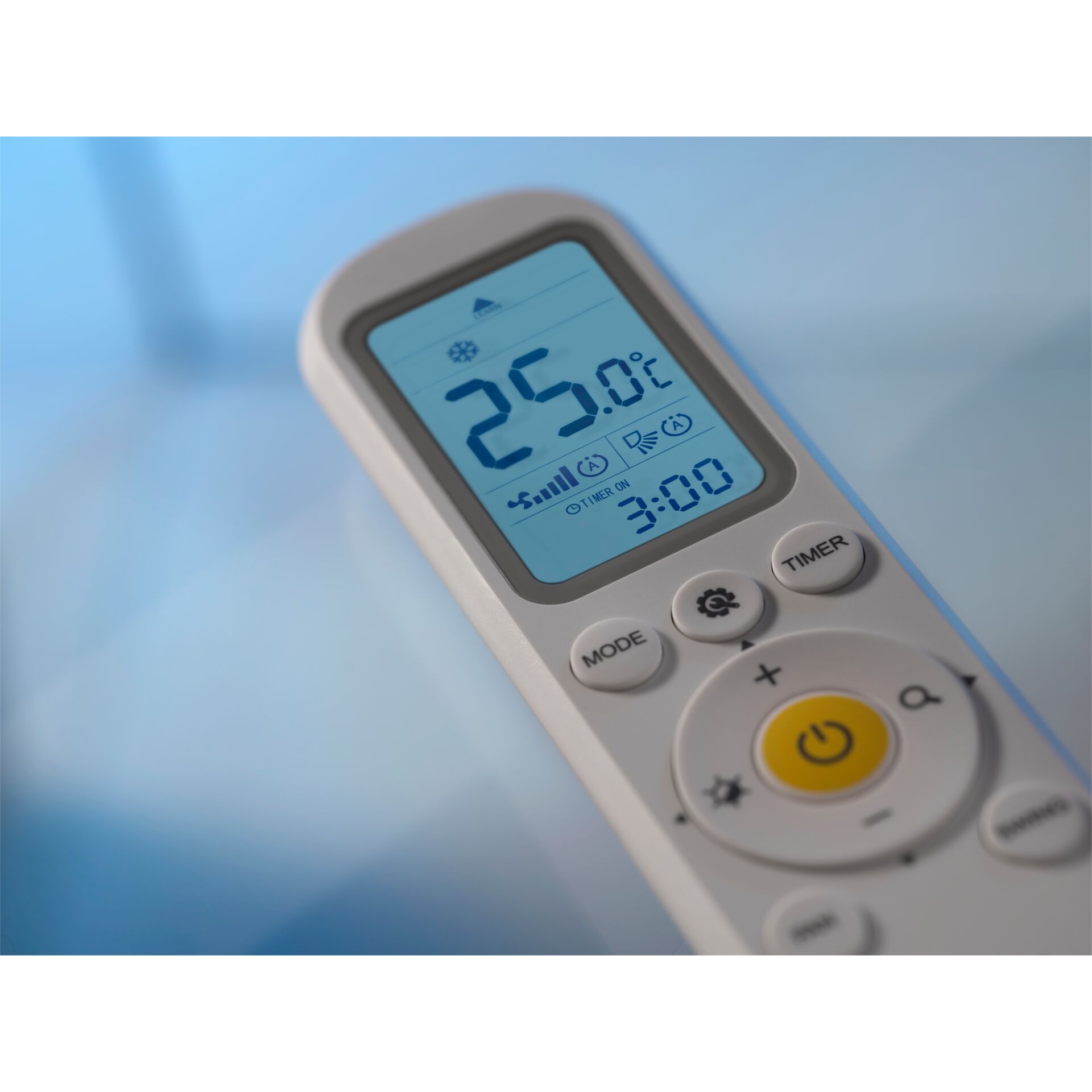Remote control, Thermostat, LCD display, Digital control, Power button