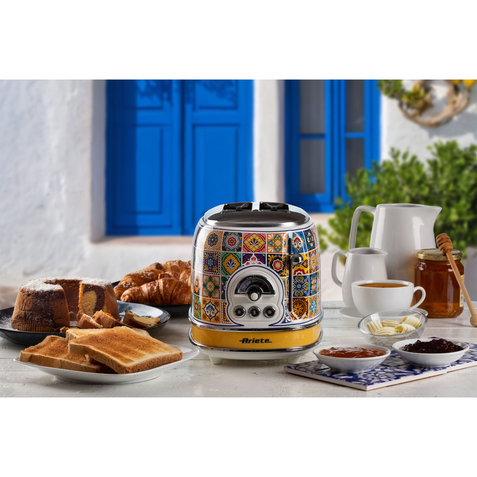 Toaster, Küche, Geschirr, Fliesen, Gelb