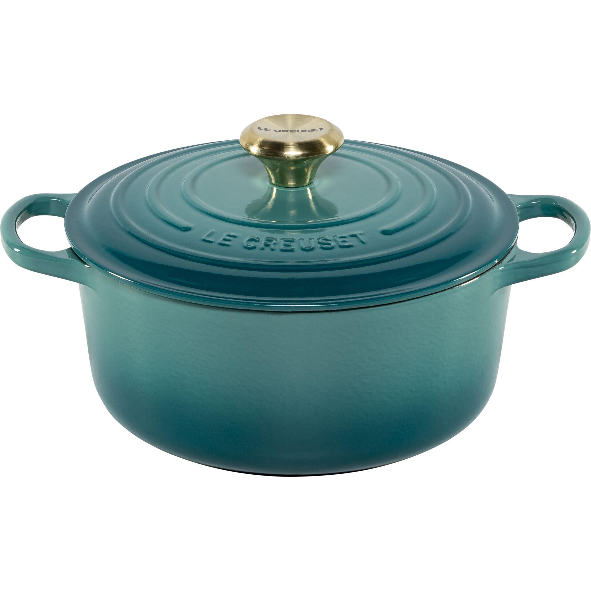Le Creuset Signature Bräter  rund 24 cm bleu riviera