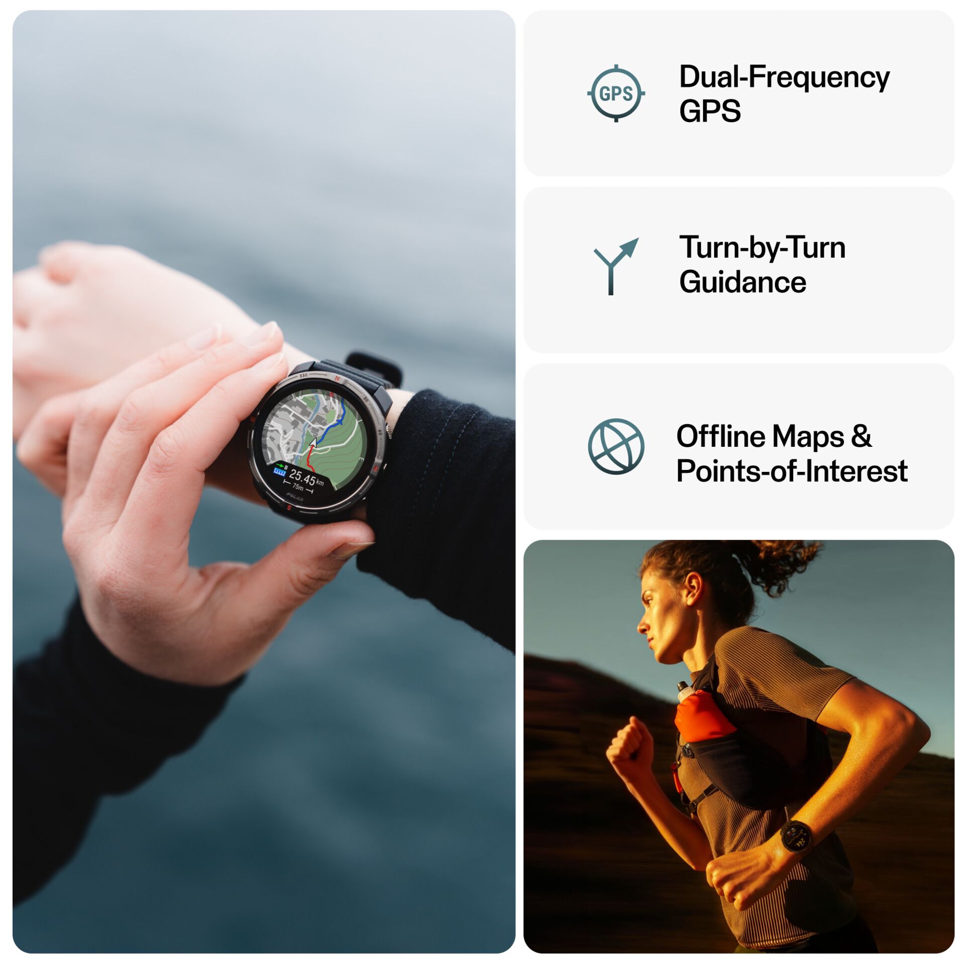 GPS-Uhr, Laufuhr, Outdoor-Uhr, Kartenanzeige, Fitness-Tracker