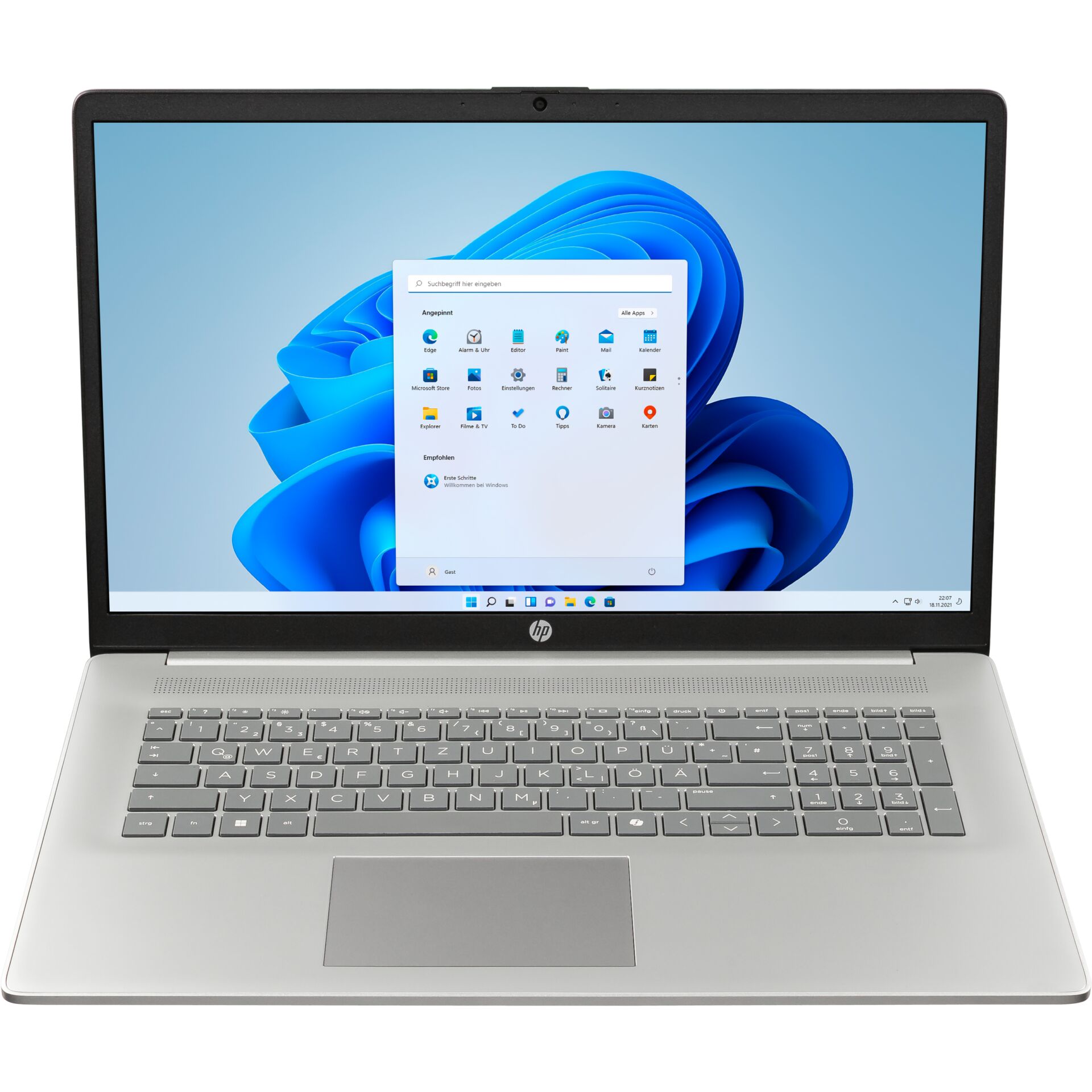 laptop, HP-Laptop, Silber, Tastatur, Display, Laptop, Silberfarben, 15-Zoll-Display, Numerischer Ziffernblock, Windows 11