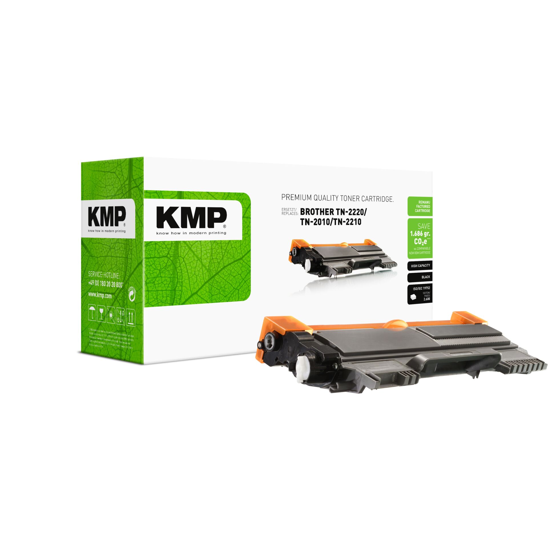 Werbung, Plakat, Tonerpatrone, KMP, Rollenersatz, Schwarz, Orange Akzent