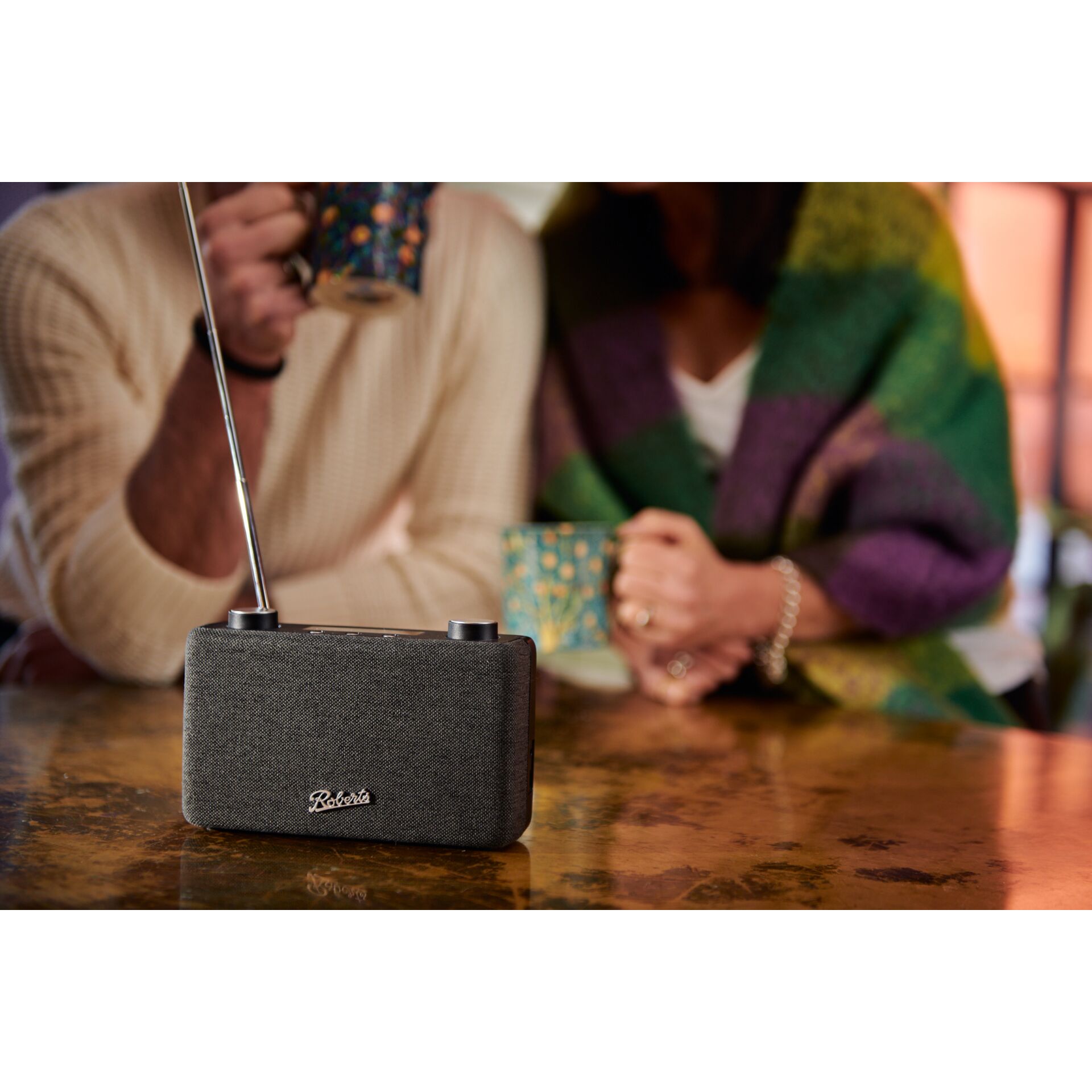 radio, portabel, stoff, antenne, schwarz