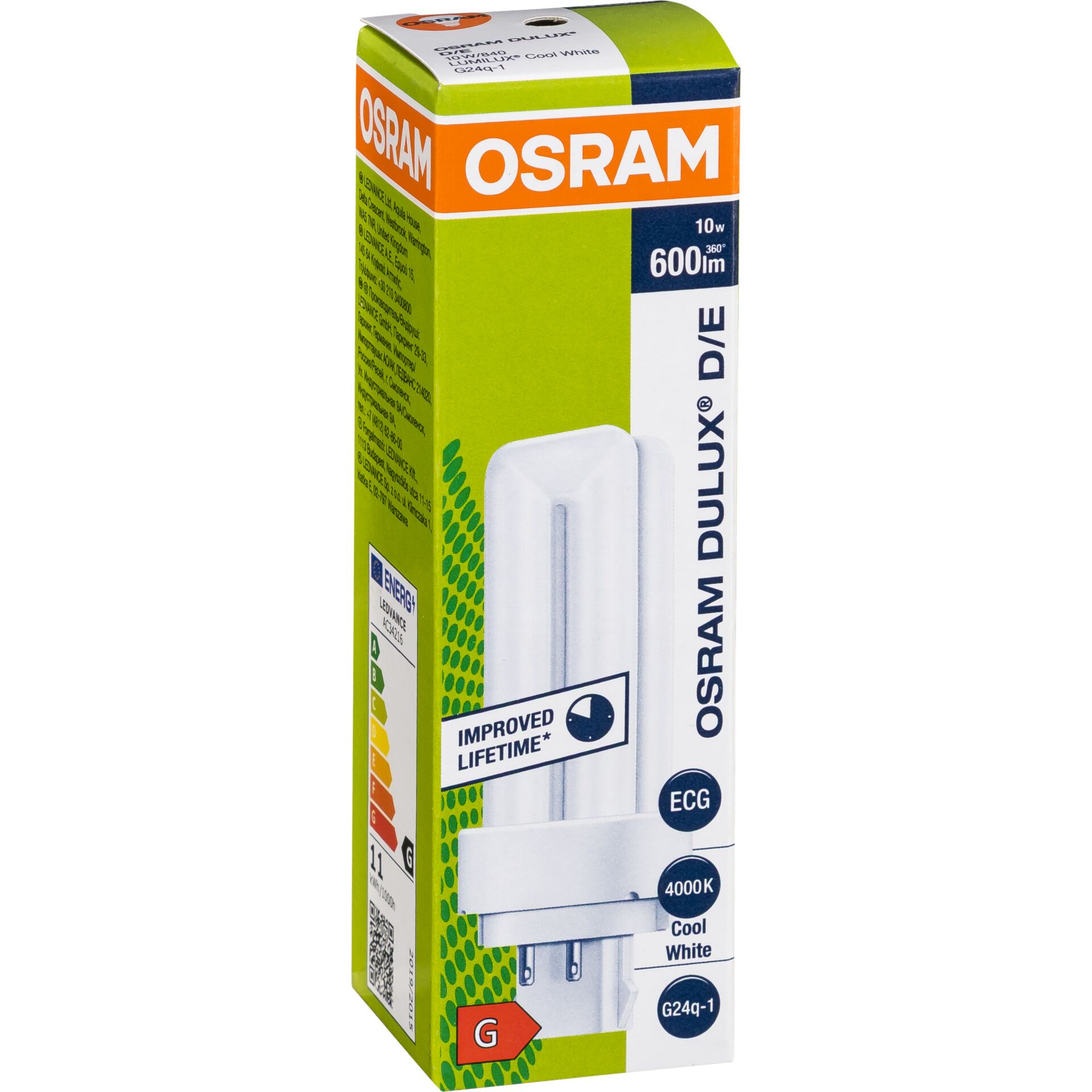 Osram DULUX D/E Energiesparlampe  10W/840 G24Q-1 FS1