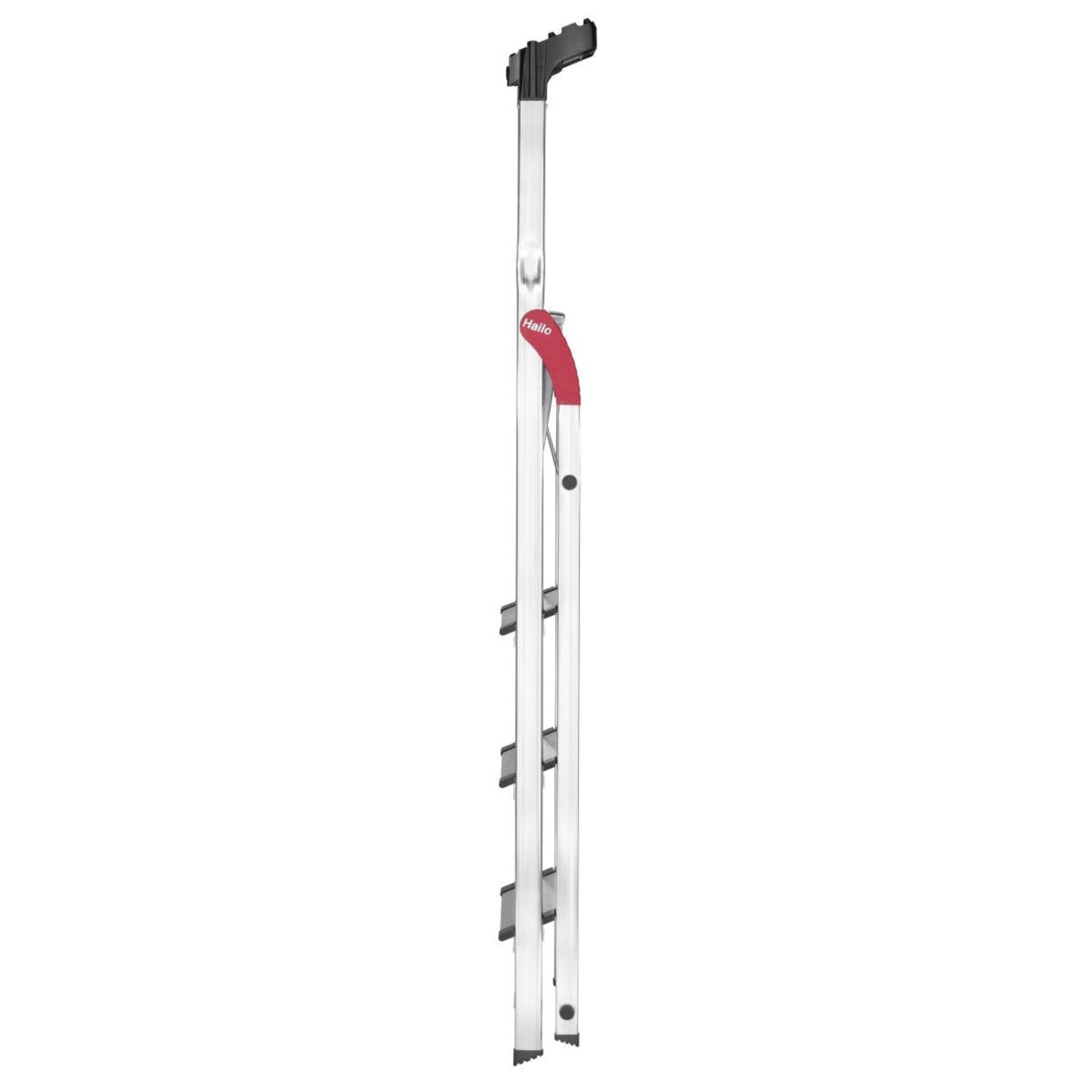 Teleskopleiter, Aluminium, Mehrteilige Leiter, Roter Griff, Klappbar
