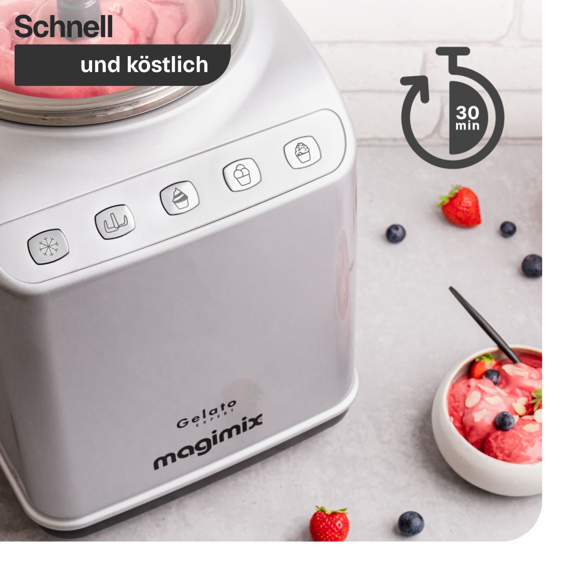 Eismaschine, Schneidemaschine, Magimix, Kleines Küchengerät, Gehäuse Kunststoff