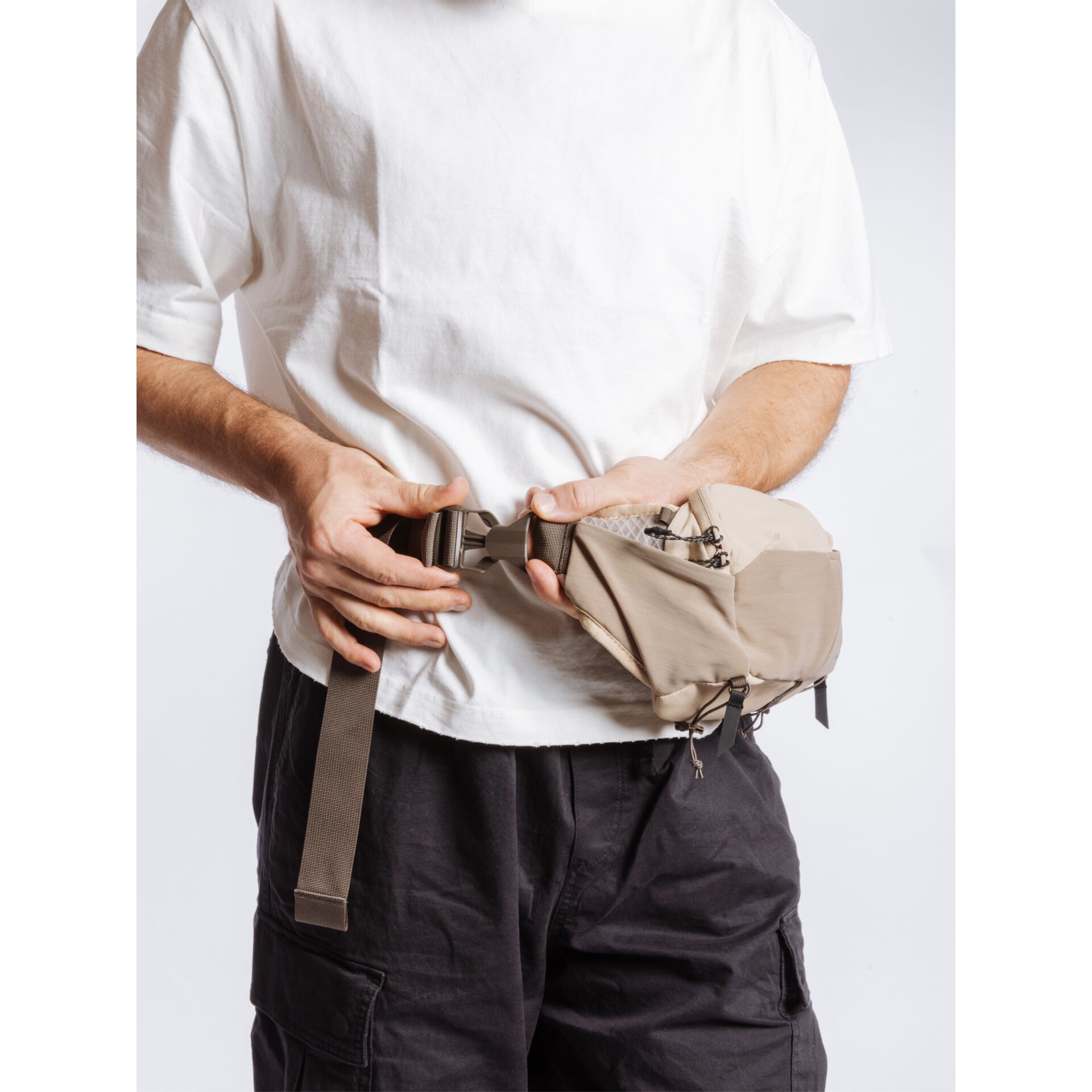 Umhängetasche, Taschenriemen, Gürtelrolle, Beige Tasche, Outdoor Tasche