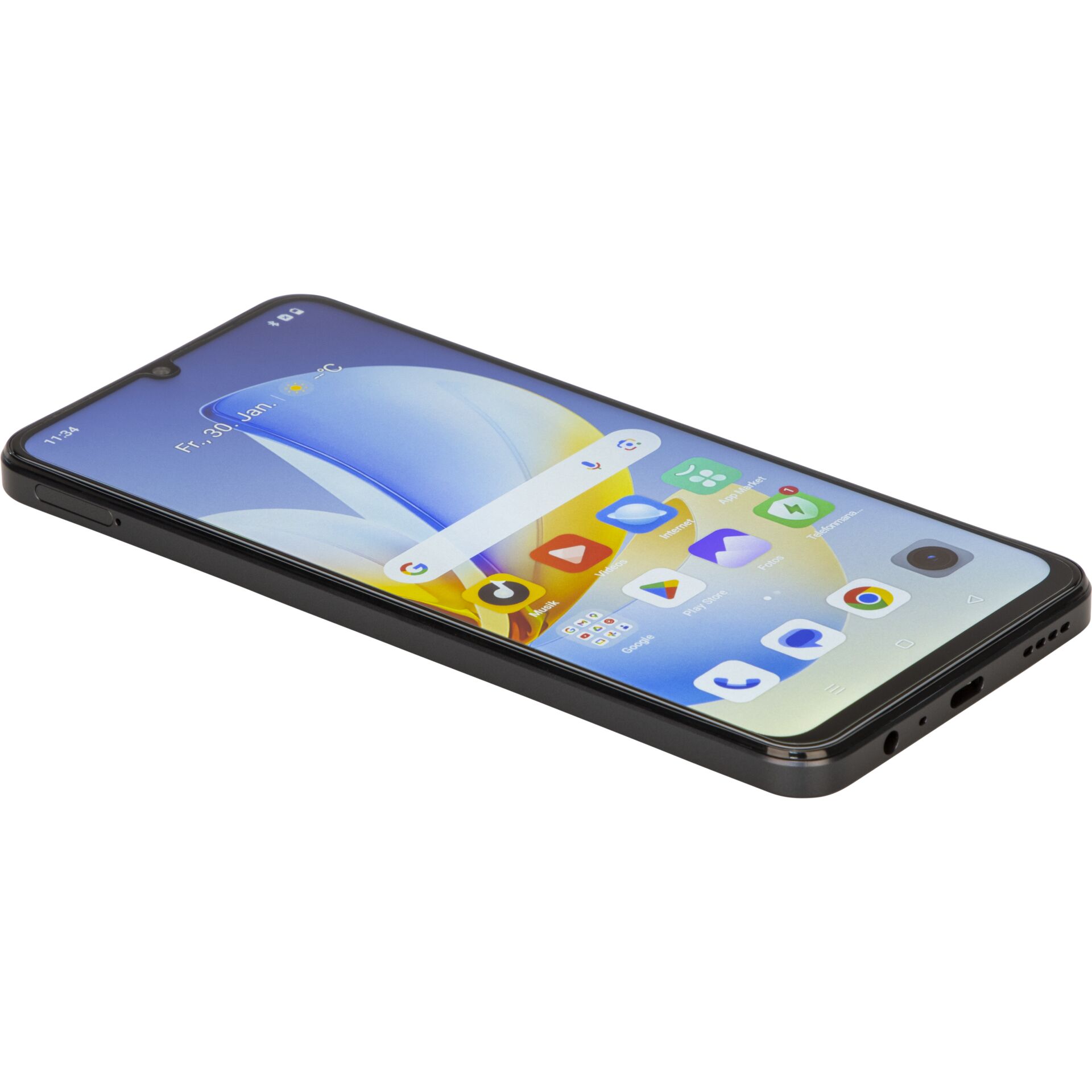 Smartphone, Android, Edge-to-edge, Frontal-Notch, Schwarz