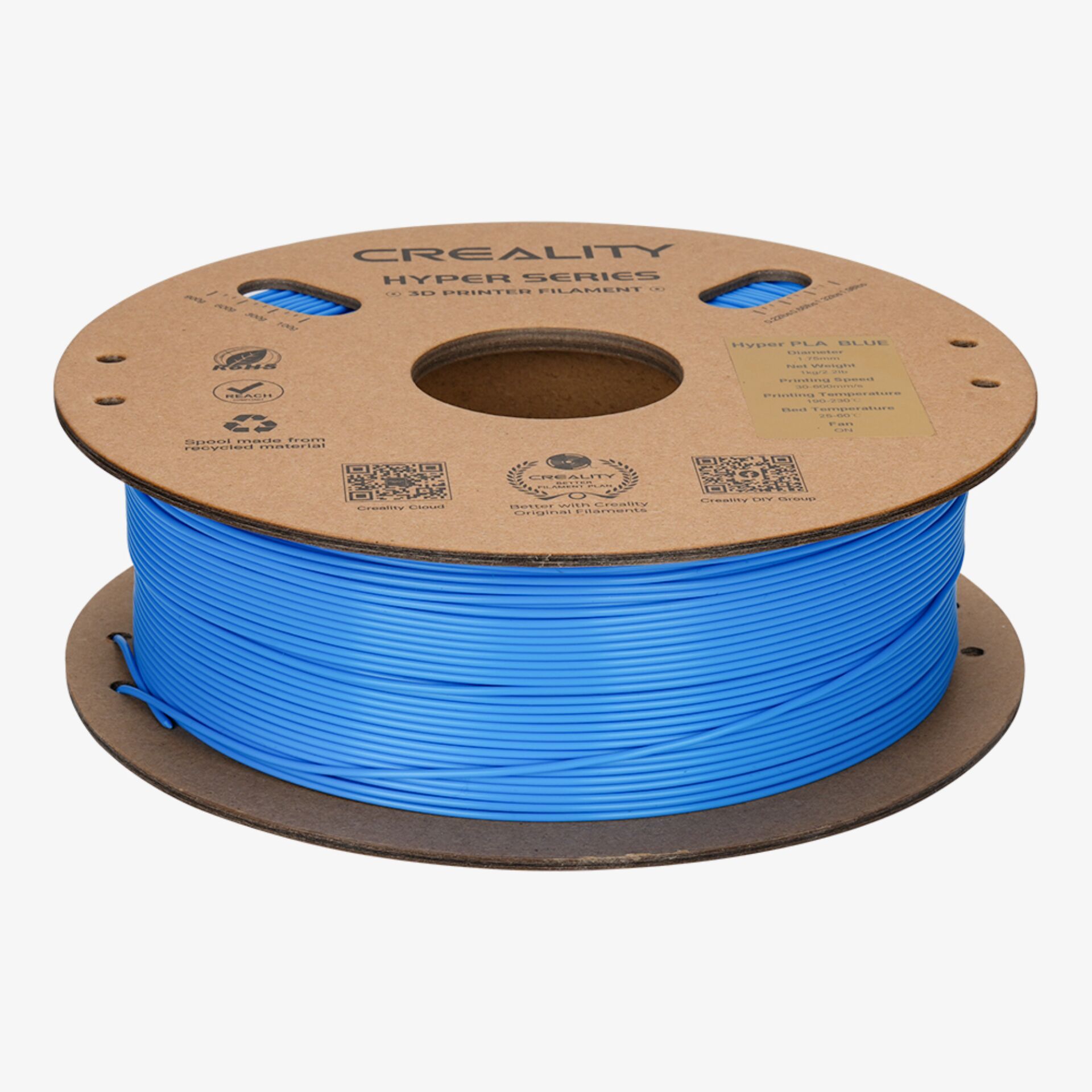 3D-Dilament, PLA blau, blaues Filament, Spule, Hyperseries