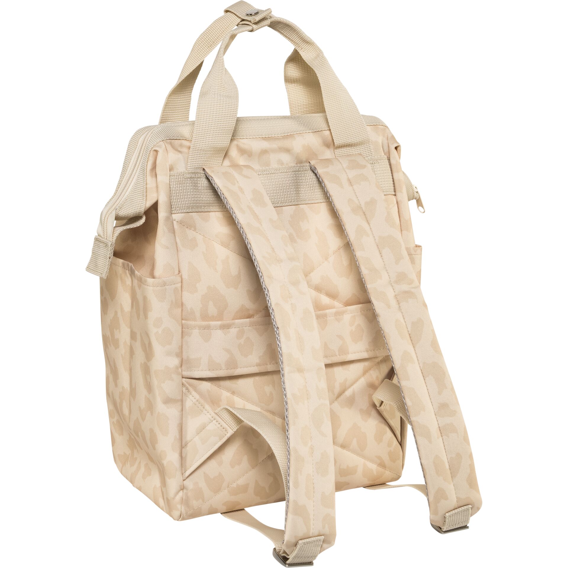 Rucksack, Umhängetasche, Leopardenmuster, Beige, Backpack