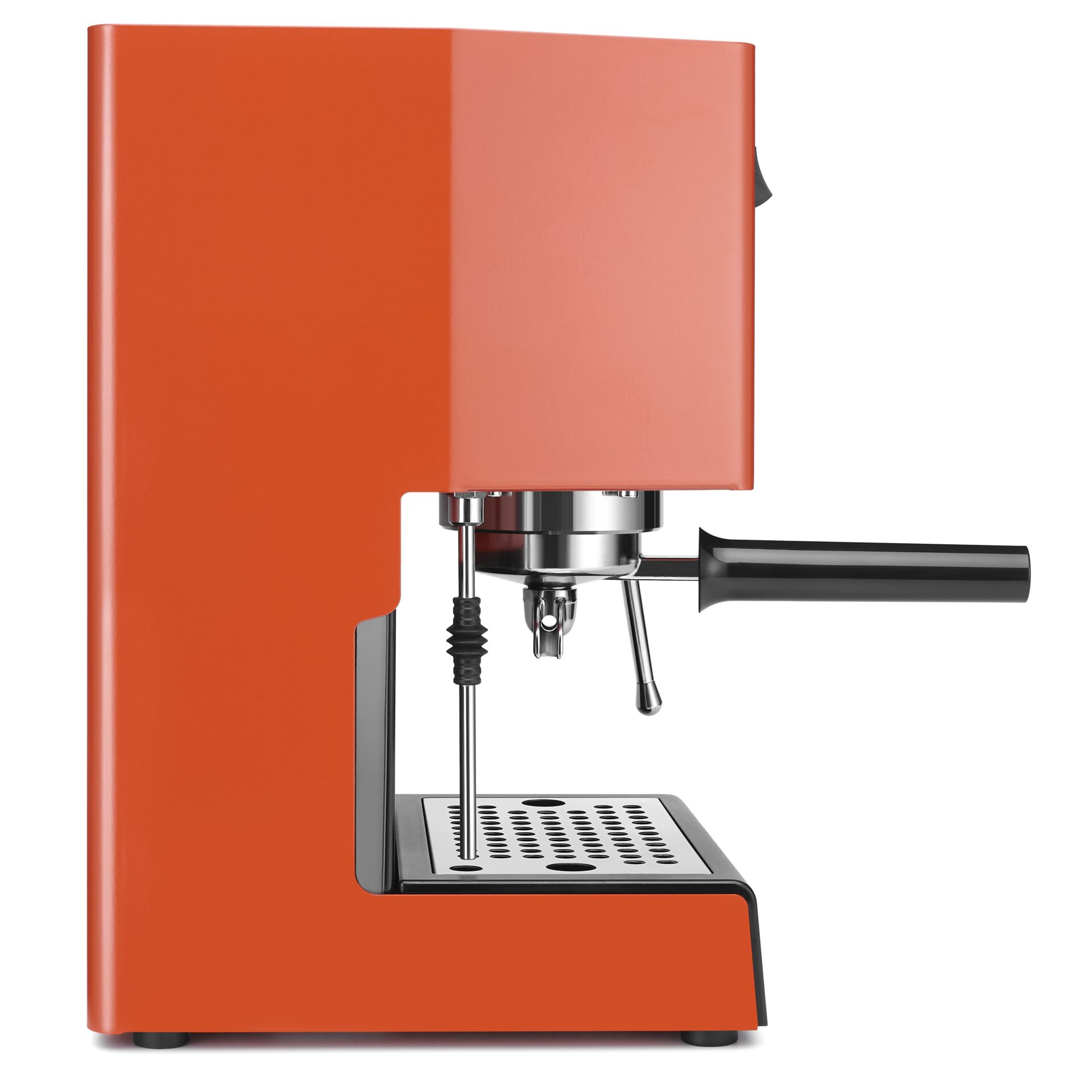 Espresso machine, Kaffeemaschine, Portafilter, Metall-Perforation, Rot-orange