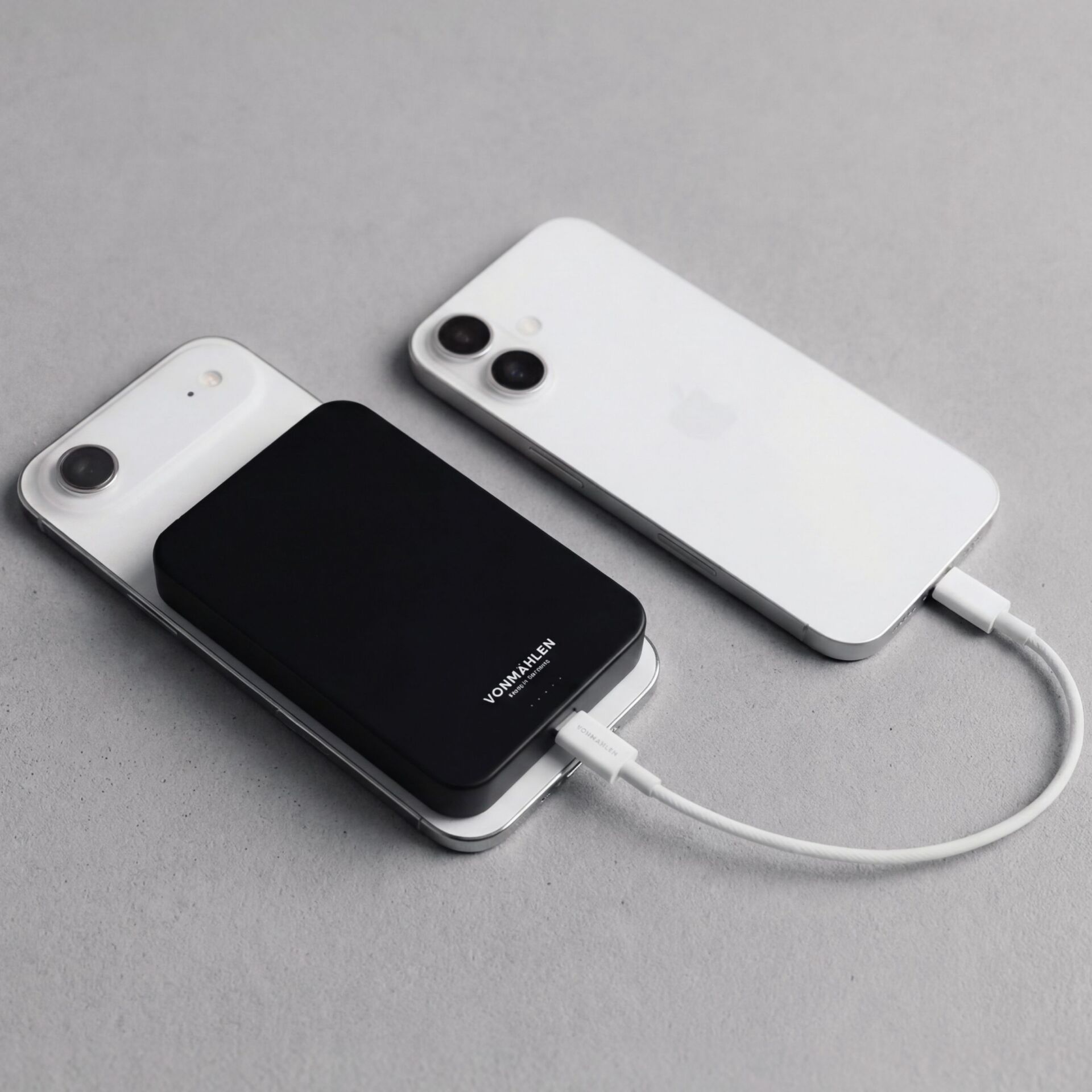 Powerbank, Wireless charger, USB-C, Portabel, Schwarz