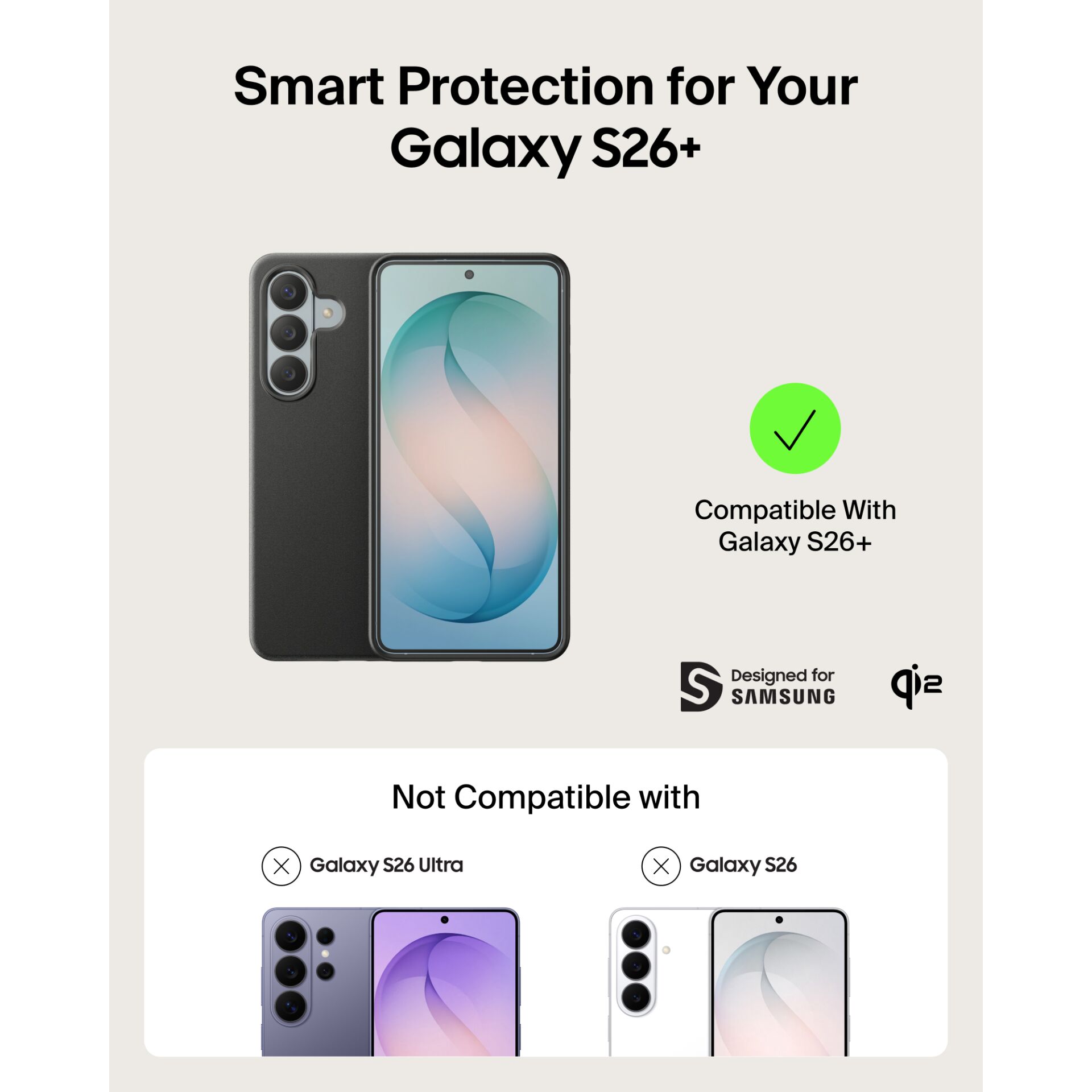 smartphone, case, black, tripod camera, galaxy s26+ protective