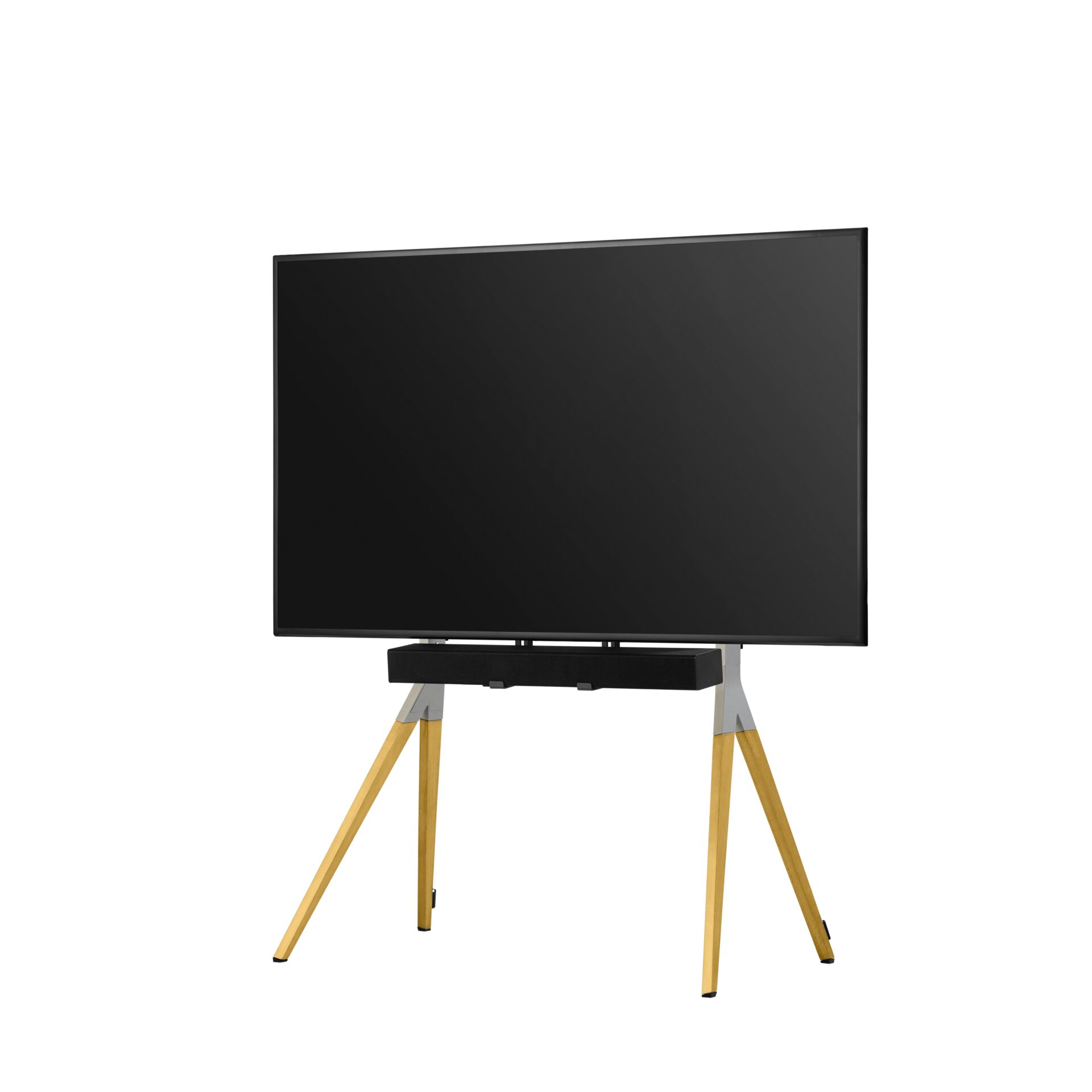TV, Flacher Bildschirm, Fernseher, Holzbeine, Schwarzer Bildschirm
